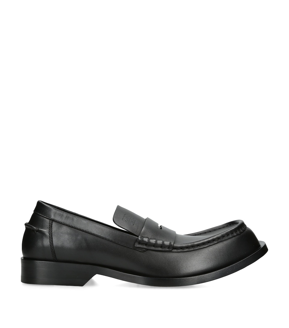 LOEWE Leather Bobine Loafers Black