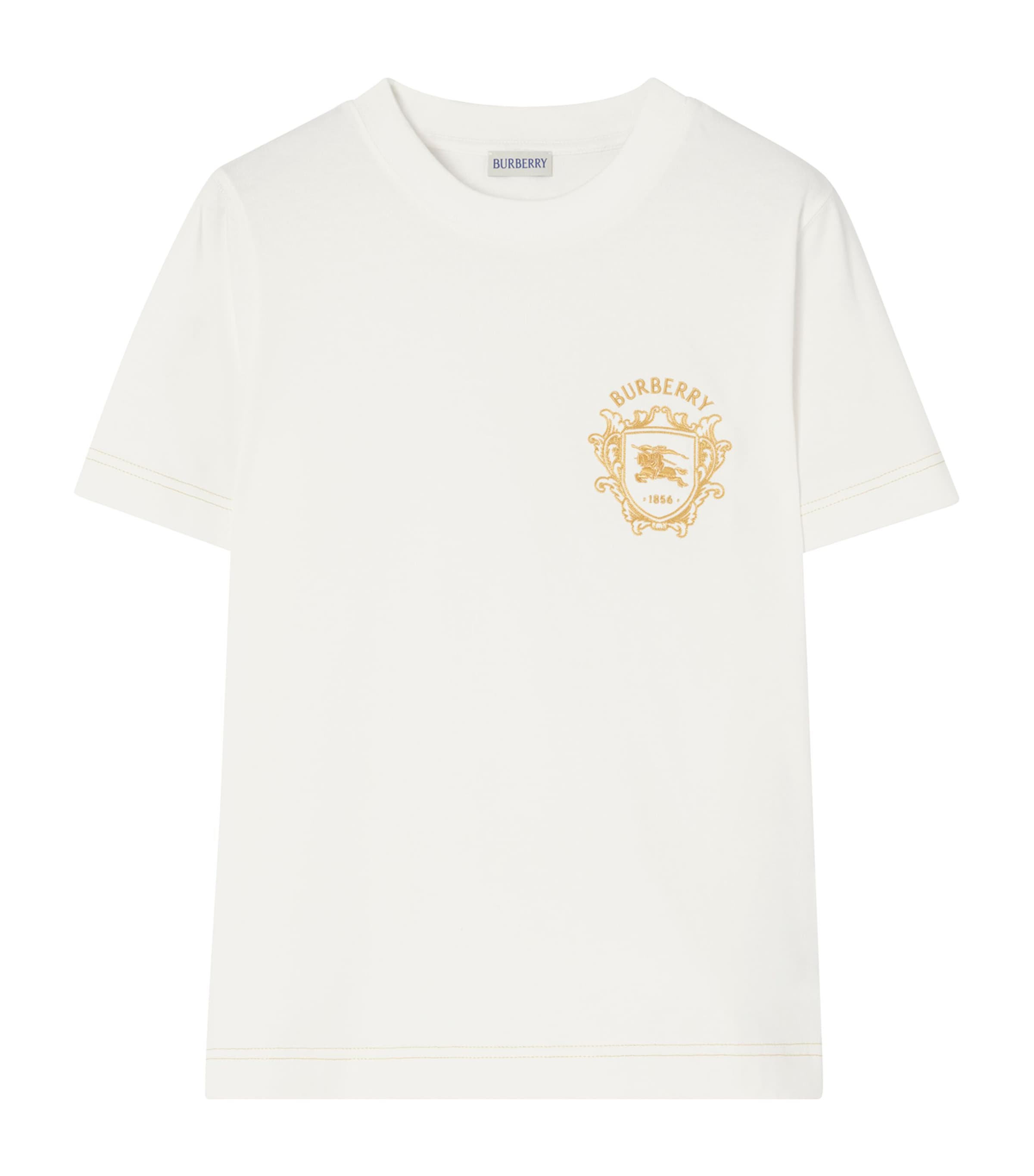 Burberry Womens Cotton EKD Crest T-Shirt Chalk