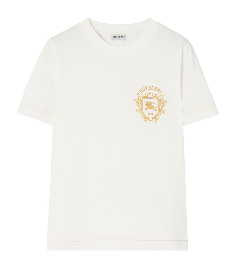Burberry Womens Cotton EKD Crest T-Shirt Chalk