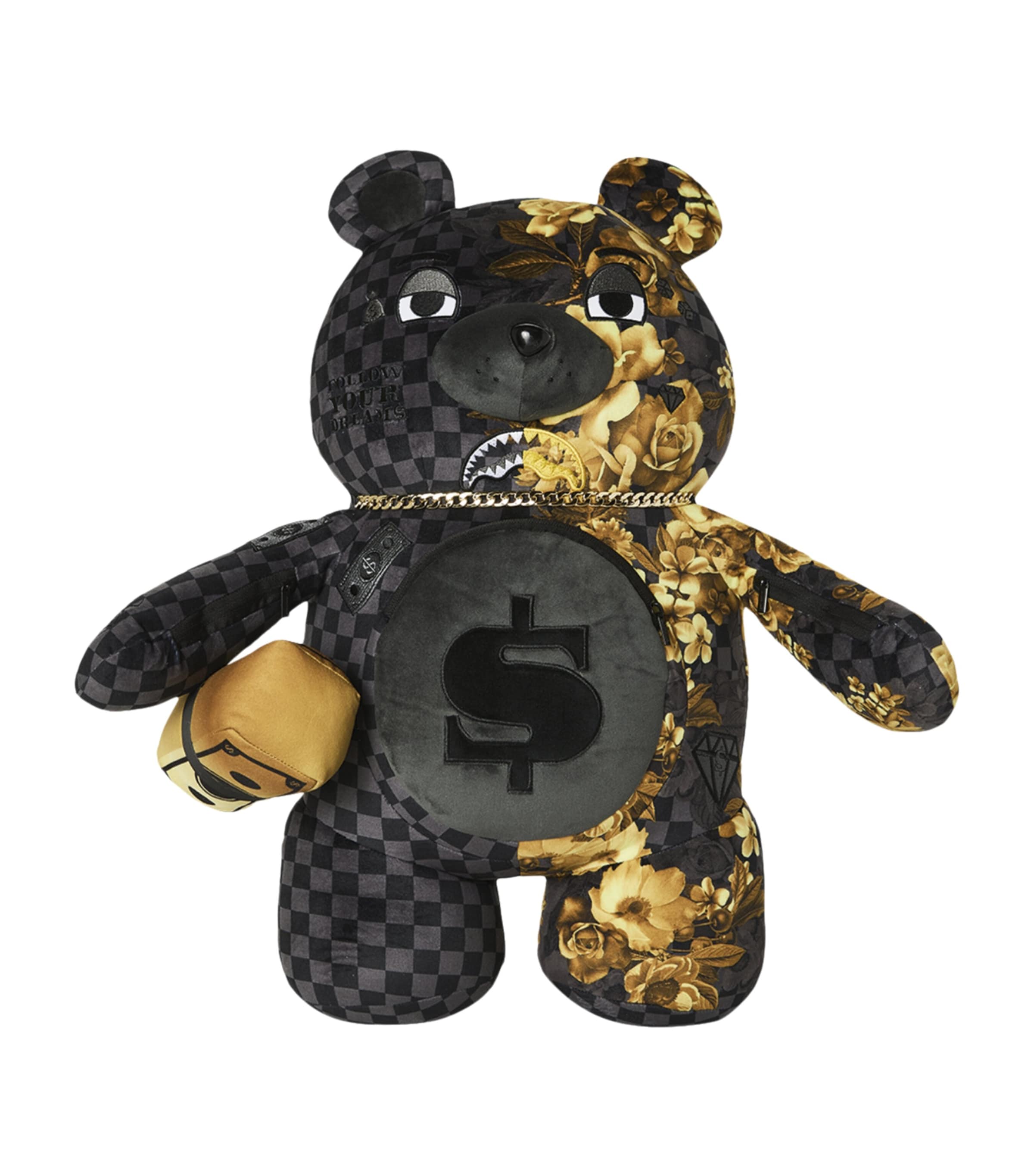 Sprayground Floral Remix Moneybear Backpack Gold Floral Remix