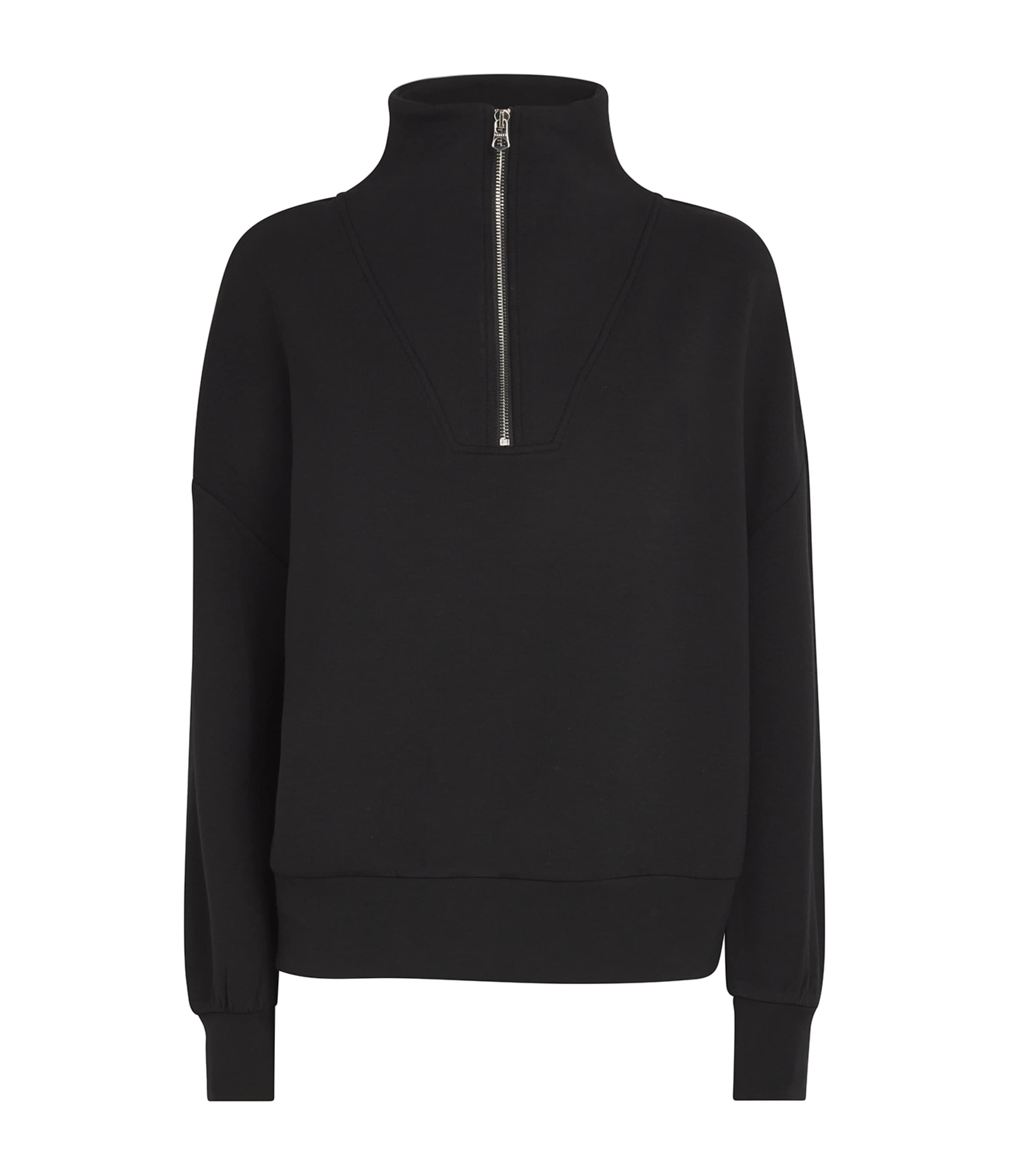 Varley Womens DoubleSoft Hawley Half-Zip Sweatshirt Black