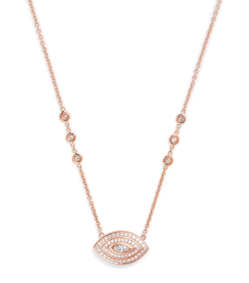 Rose Gold and Diamond Evil Eye Necklace