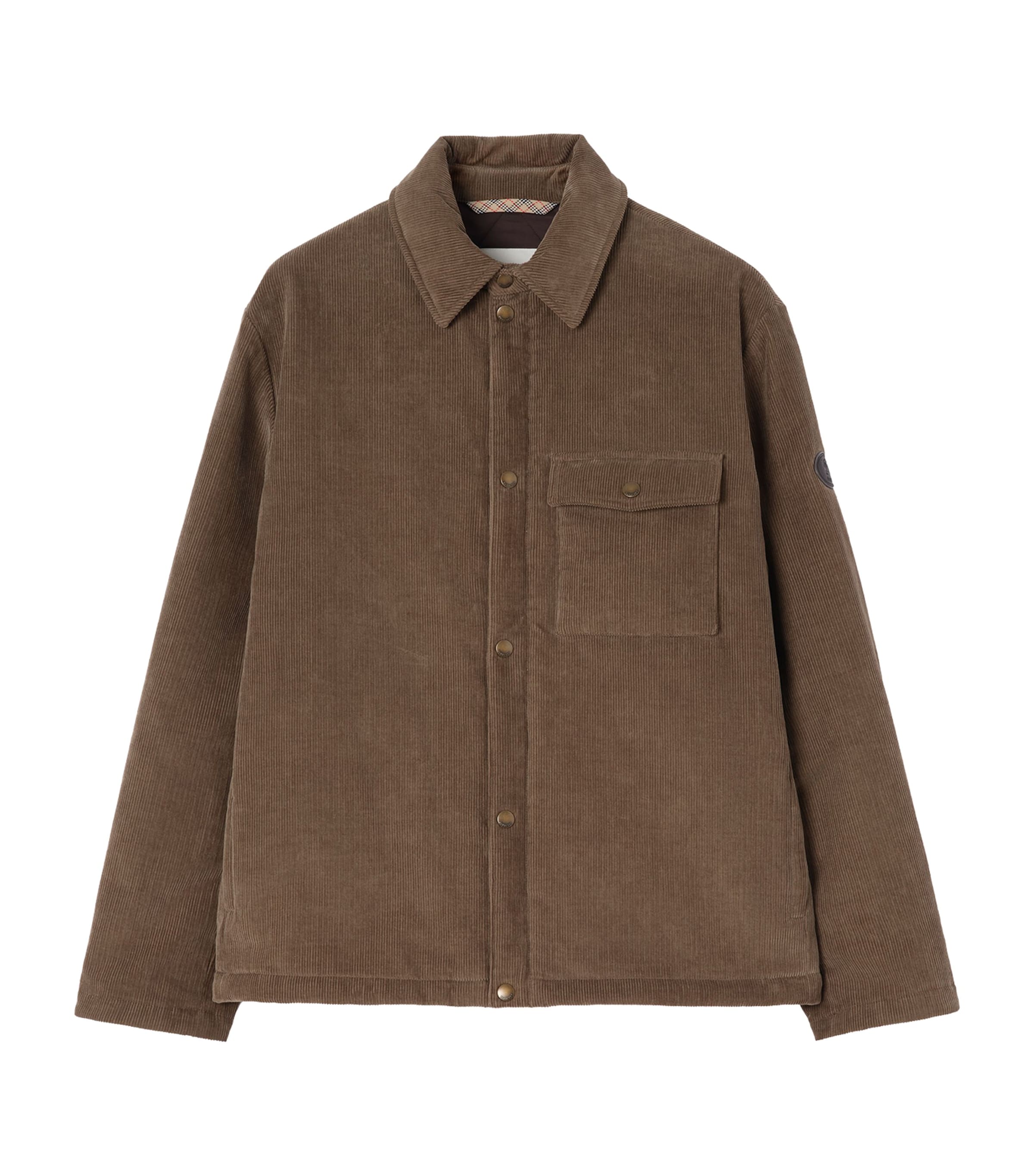 Burberry Mens Corduroy Overshirt Sepia Brown