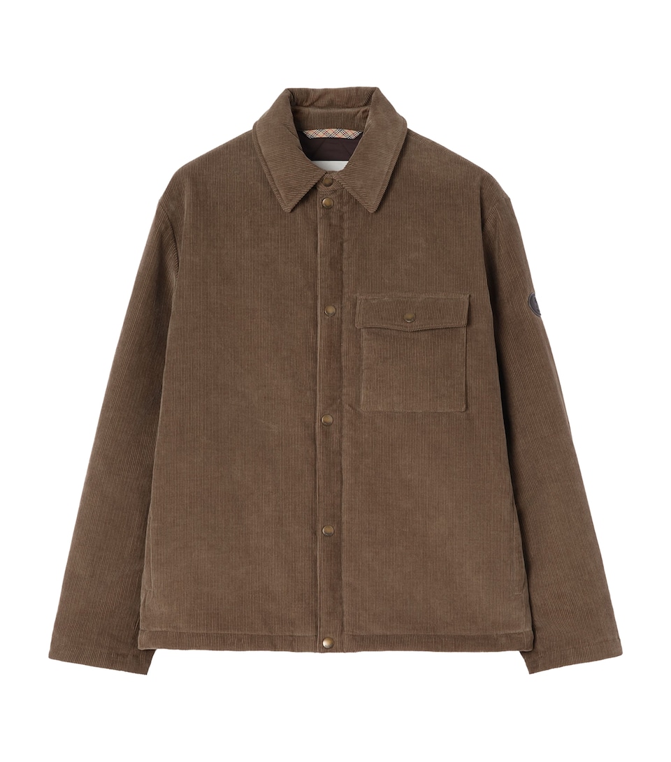 Burberry Mens Corduroy Overshirt Sepia Brown