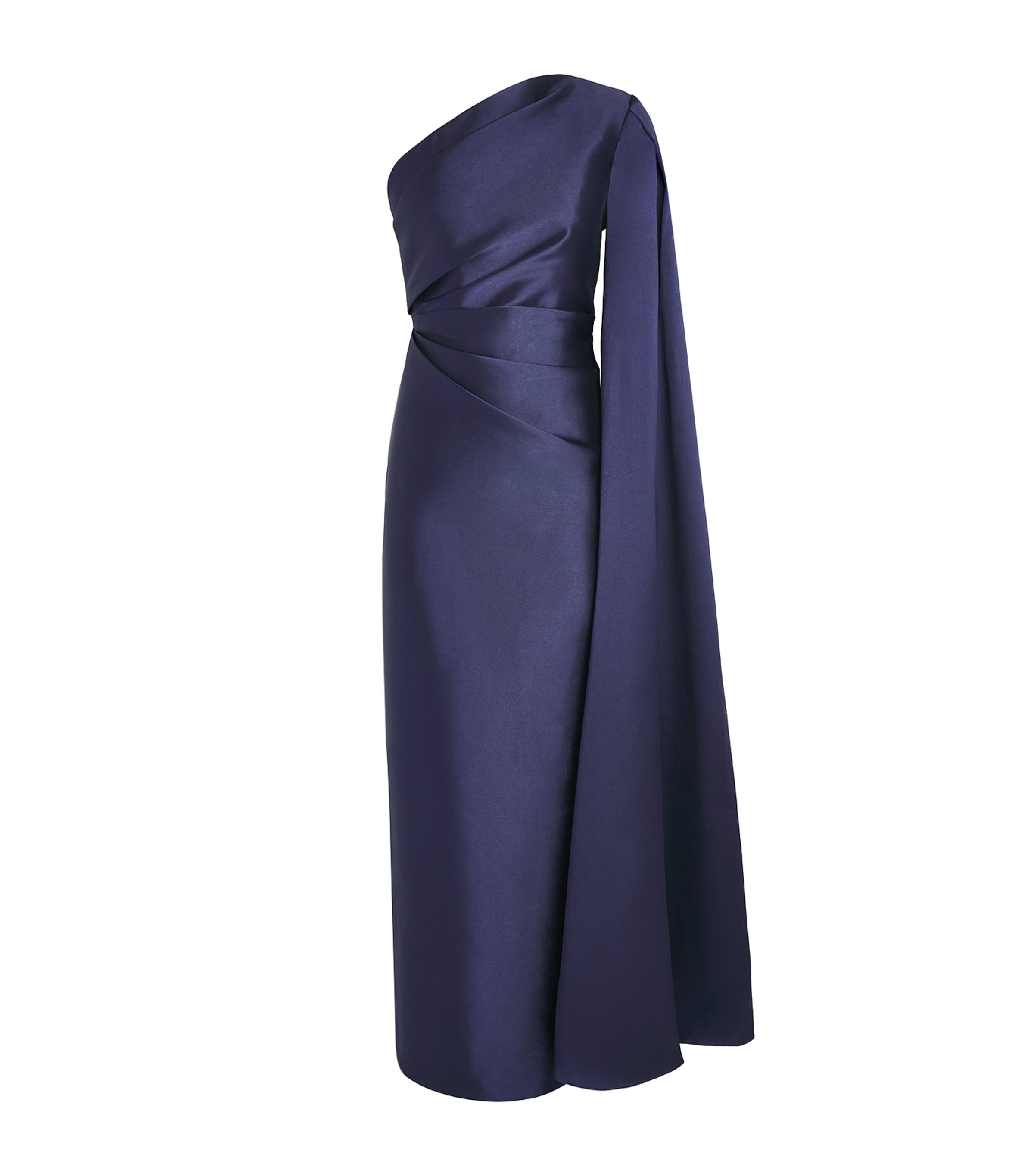 Solace London Womens One-Shoulder Veya Gown Navy