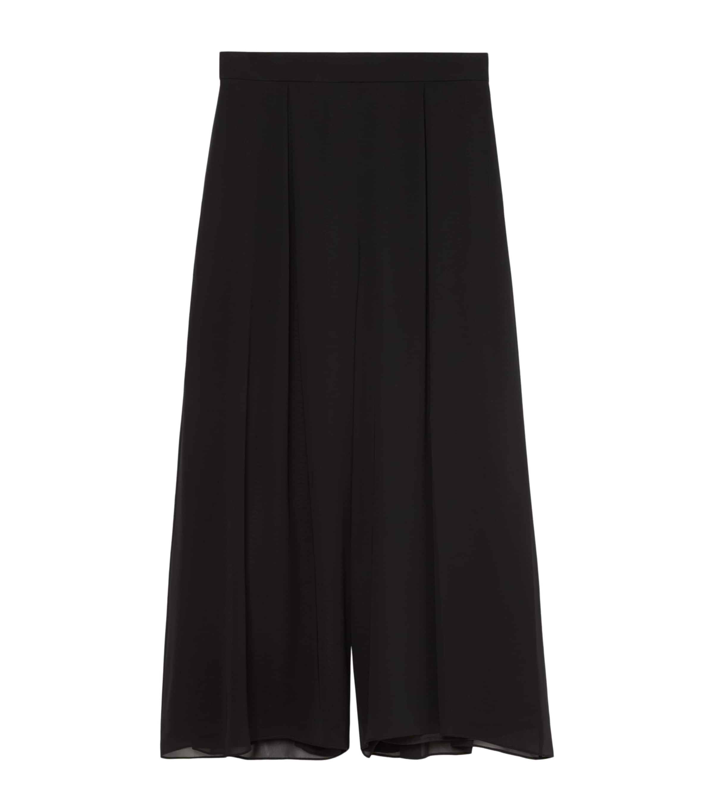 Marina Rinaldi Womens Chiffon Wide-Leg Trousers Black