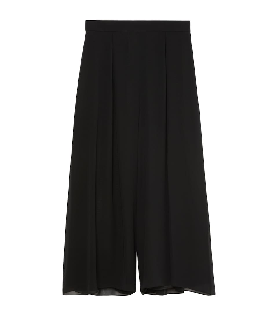 Marina Rinaldi Womens Chiffon Wide-Leg Trousers Black