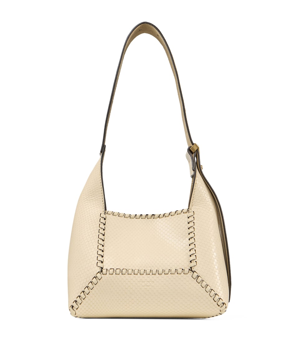 Snake-Print Diamond Shoulder Bag