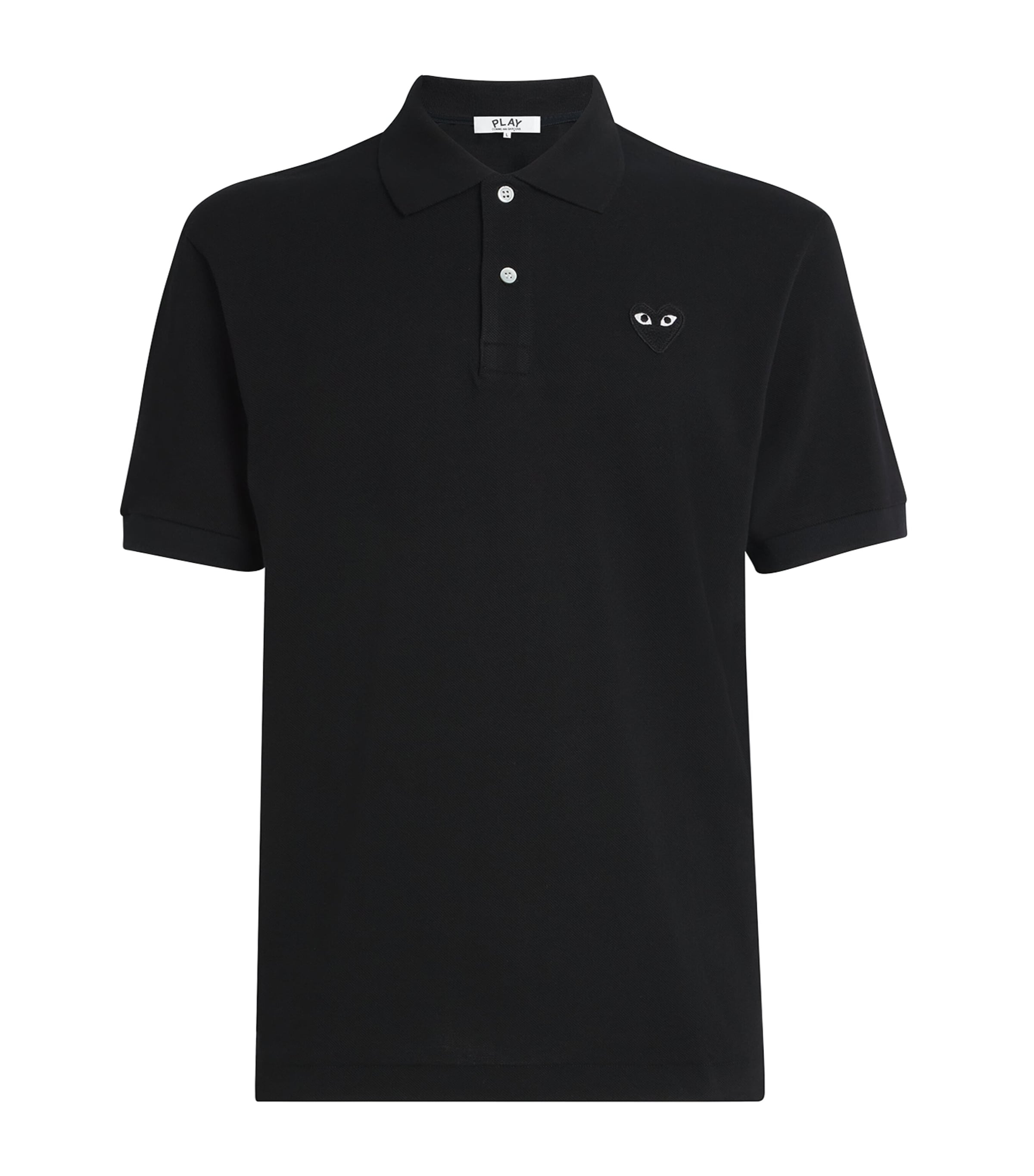 Comme Des Garçons Play Mens Heart Logo Polo Shirt Black