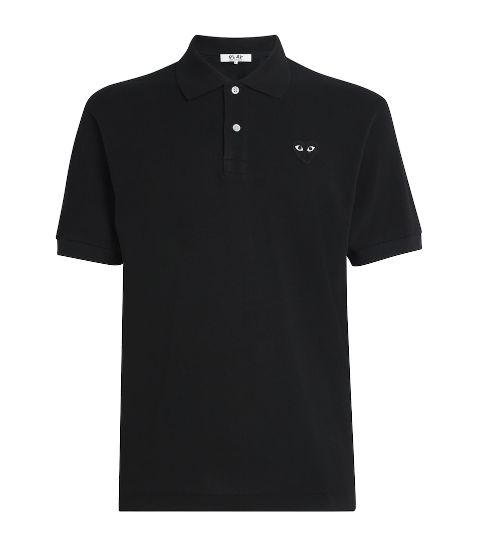 Comme Des Garçons Play Mens Heart Logo Polo Shirt Black