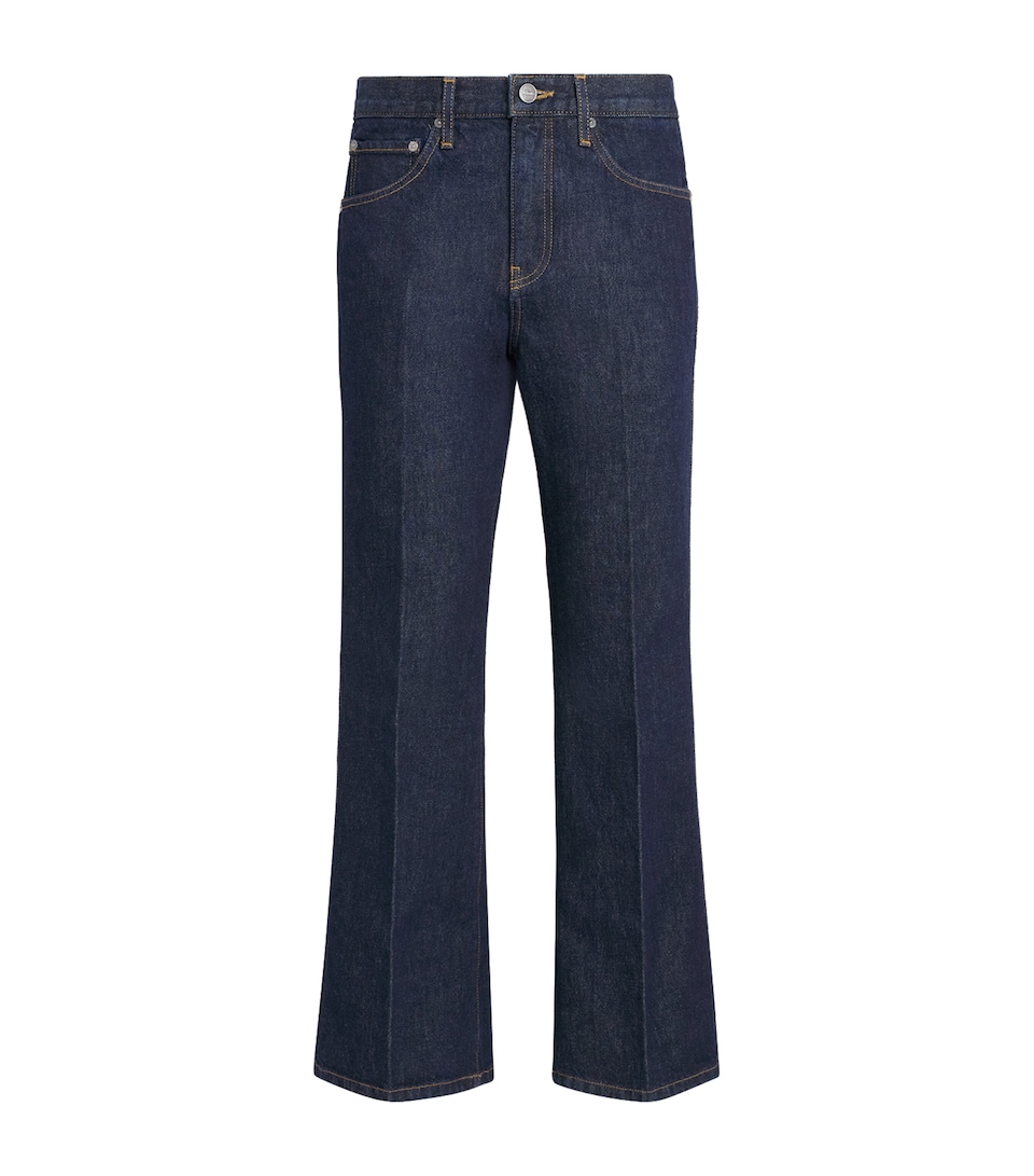 Khaite Womens Clara Cropped Flared Jeans Benson