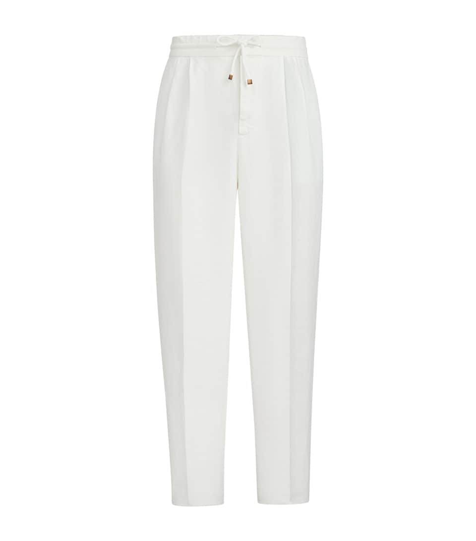 Linen Gabardine Drawstring Trousers