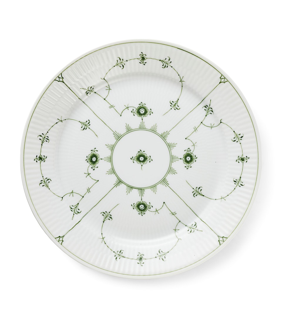 Royal Copenhagen Porcelain Green Fluted Plain Plate (27cm) Green
