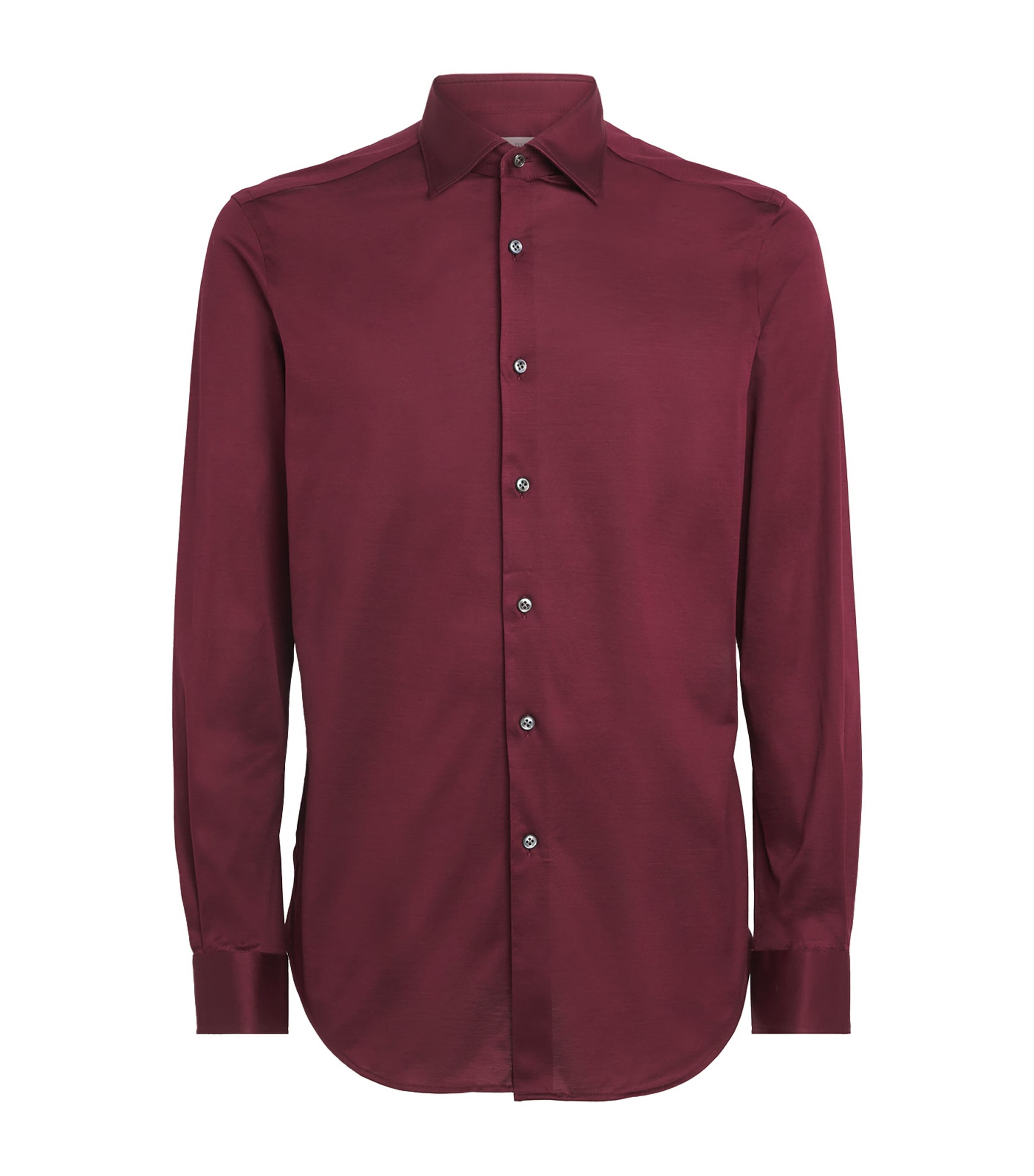 Pal Zileri Mens Cotton Effortless Shirt Bordeaux