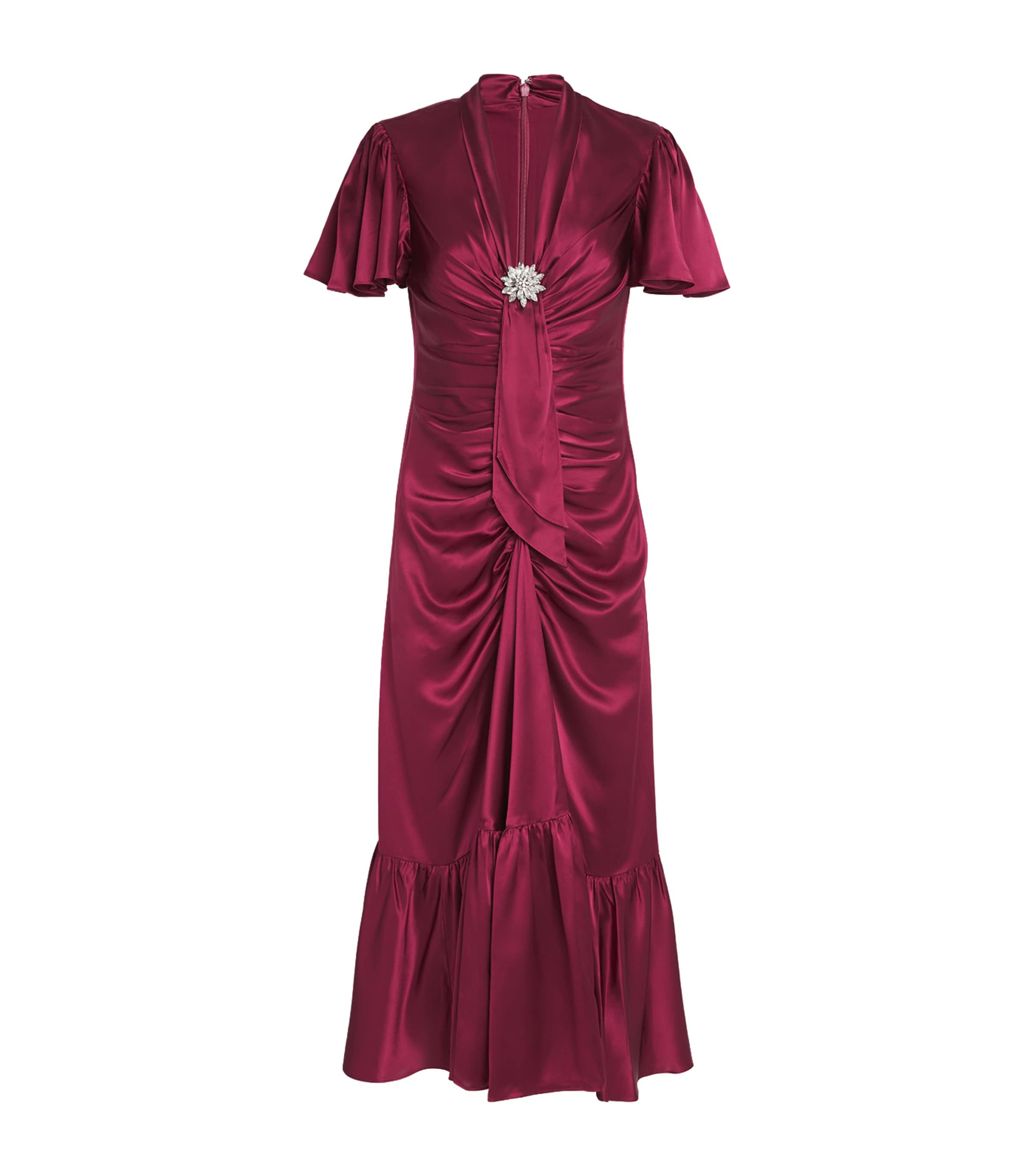 Silk Embellished Peeta Midi Dress