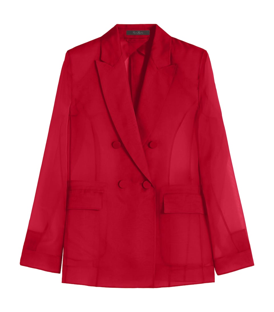 Max Mara Womens Silk Organza Blazer Geranium
