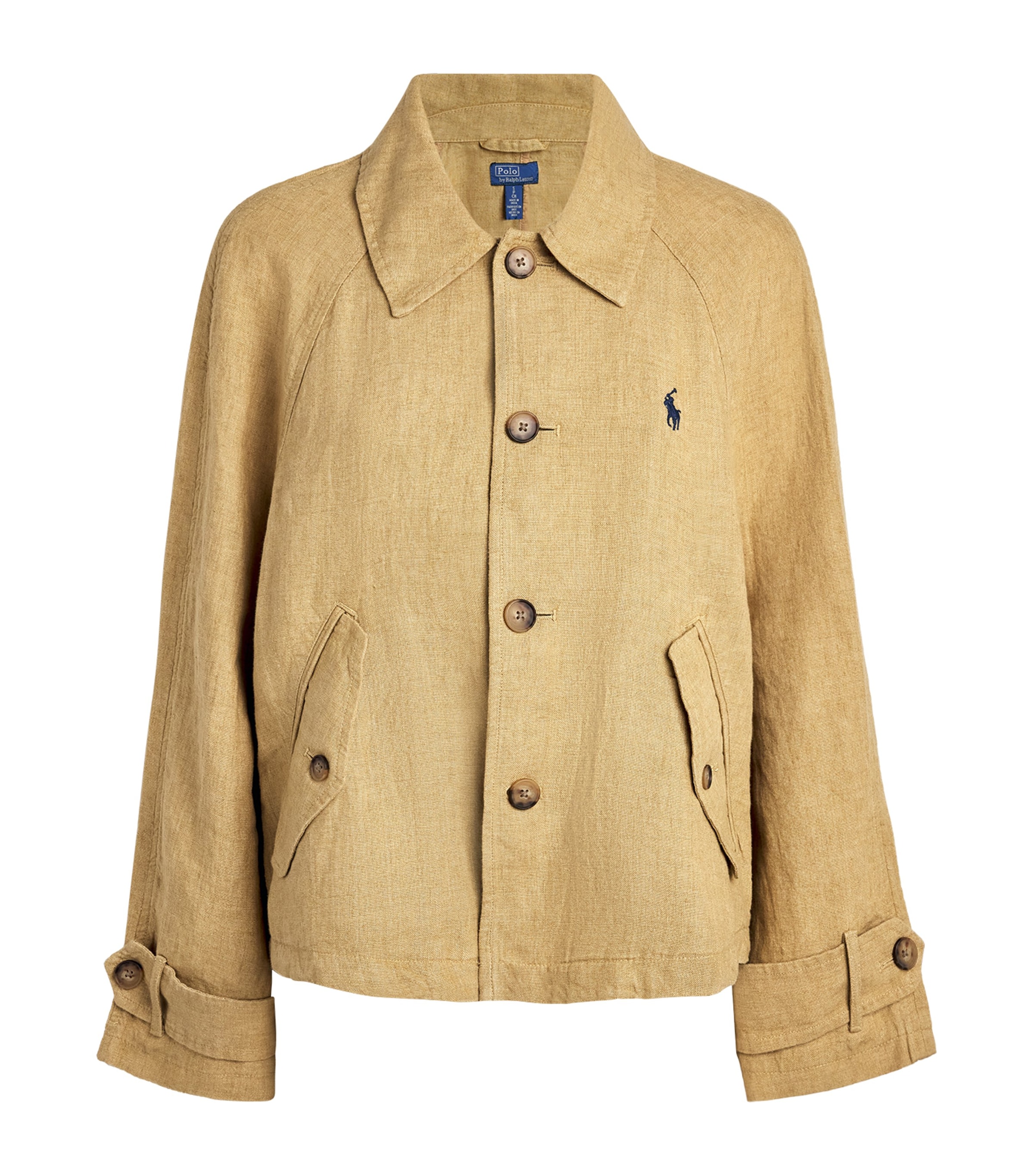 Polo Ralph Lauren Womens Linen Shacket Classic Camel