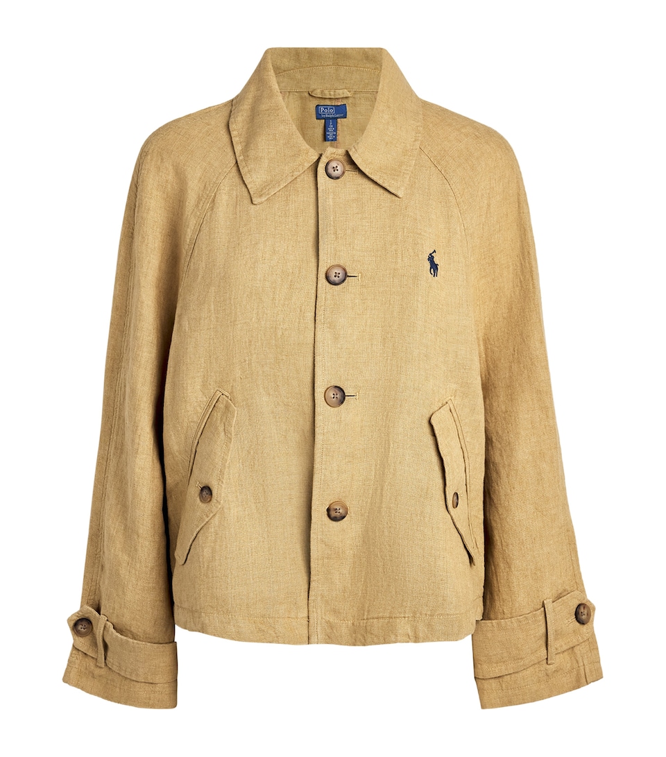Polo Ralph Lauren Womens Linen Shacket Classic Camel