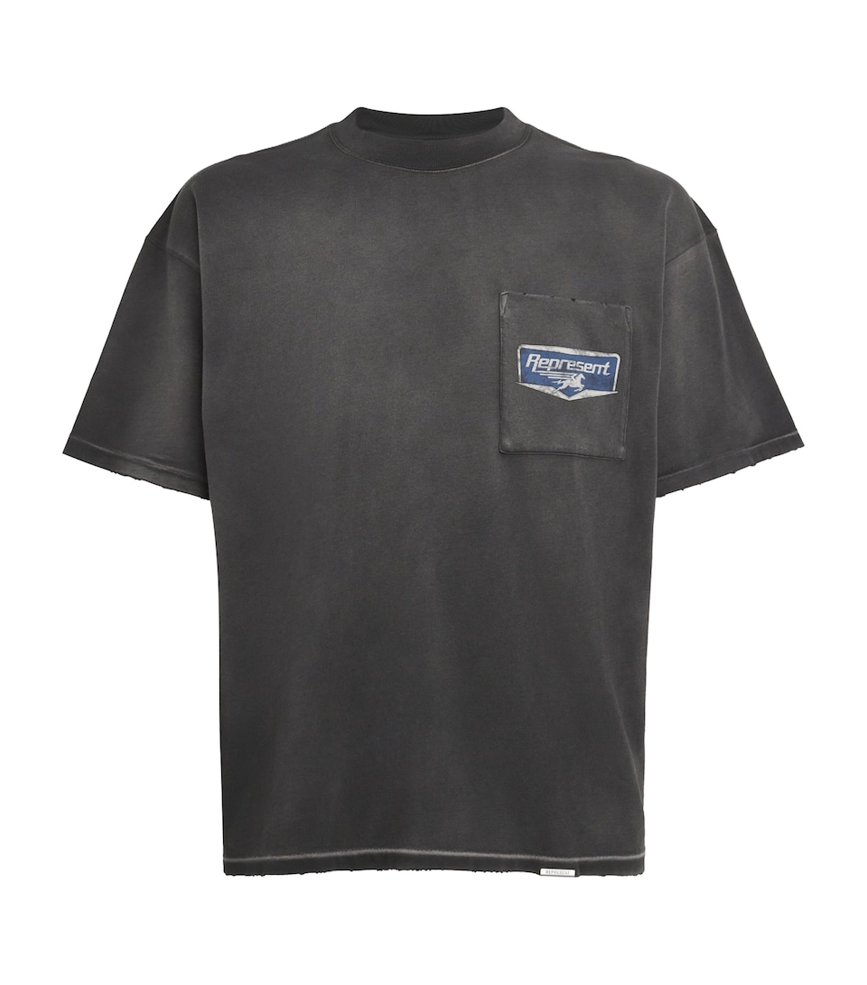 Cotton Distressed Logo T-Shirt