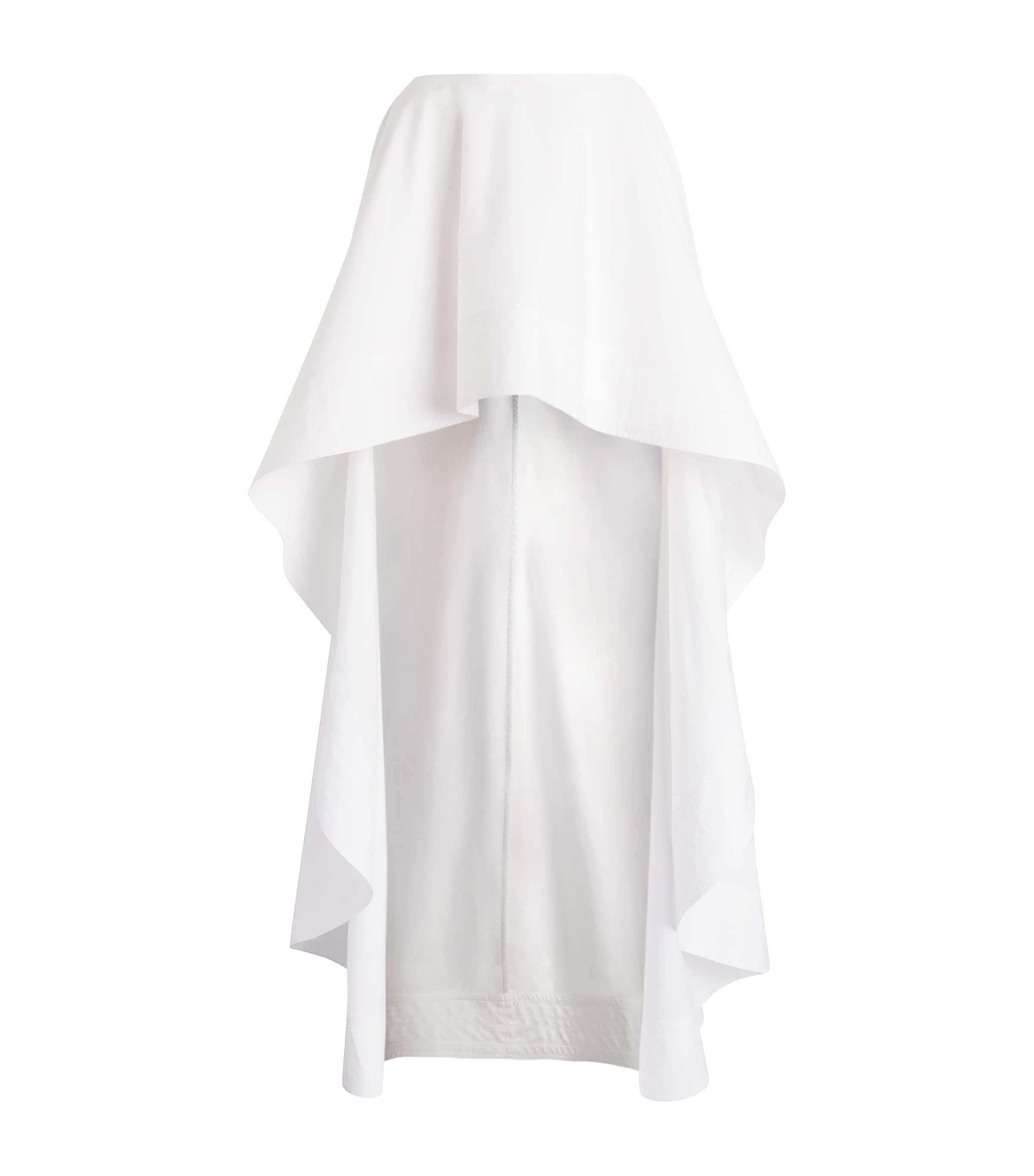 Stella McCartney Womens Cotton Poplin Asymmetric High-Low Skirt Pure White