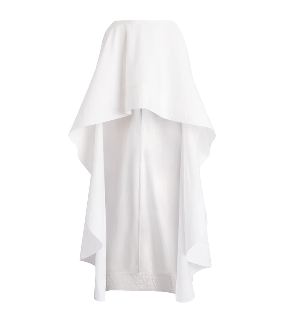 Stella McCartney Womens Cotton Poplin Asymmetric High-Low Skirt Pure White