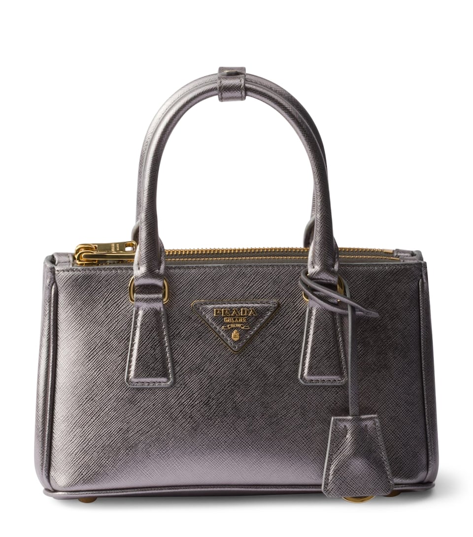 Mini Metallic Saffiano Leather Galleria Top-Handle Bag