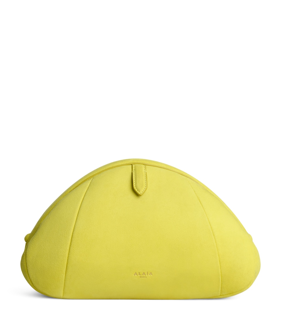 Alaïa Small Suede Purse Clutch Bag Lemon Yellow