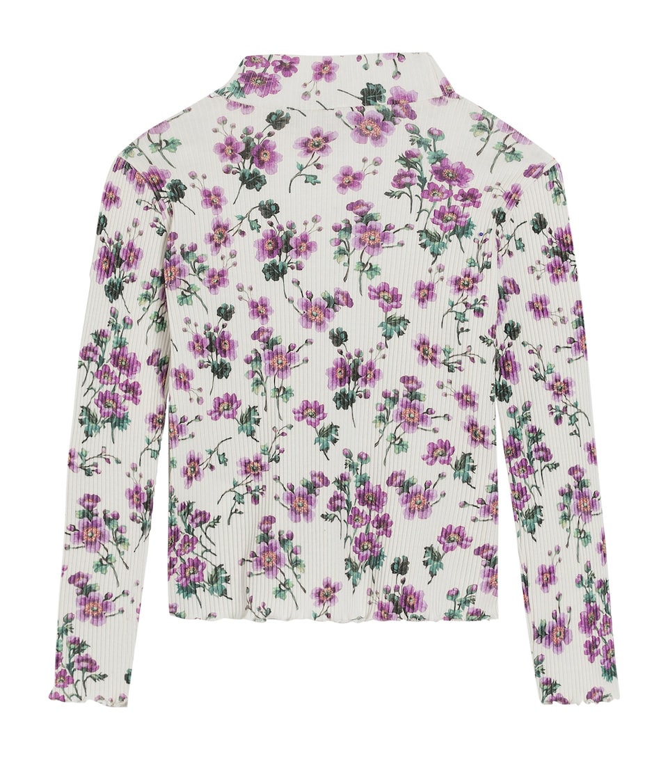 Cotton Floral Mock-Neck Top (8-12 Years)