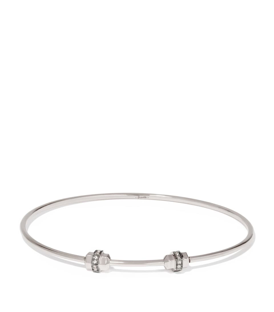 White Gold and Sapphire Mythology Charm Bangle (Medium/Large)