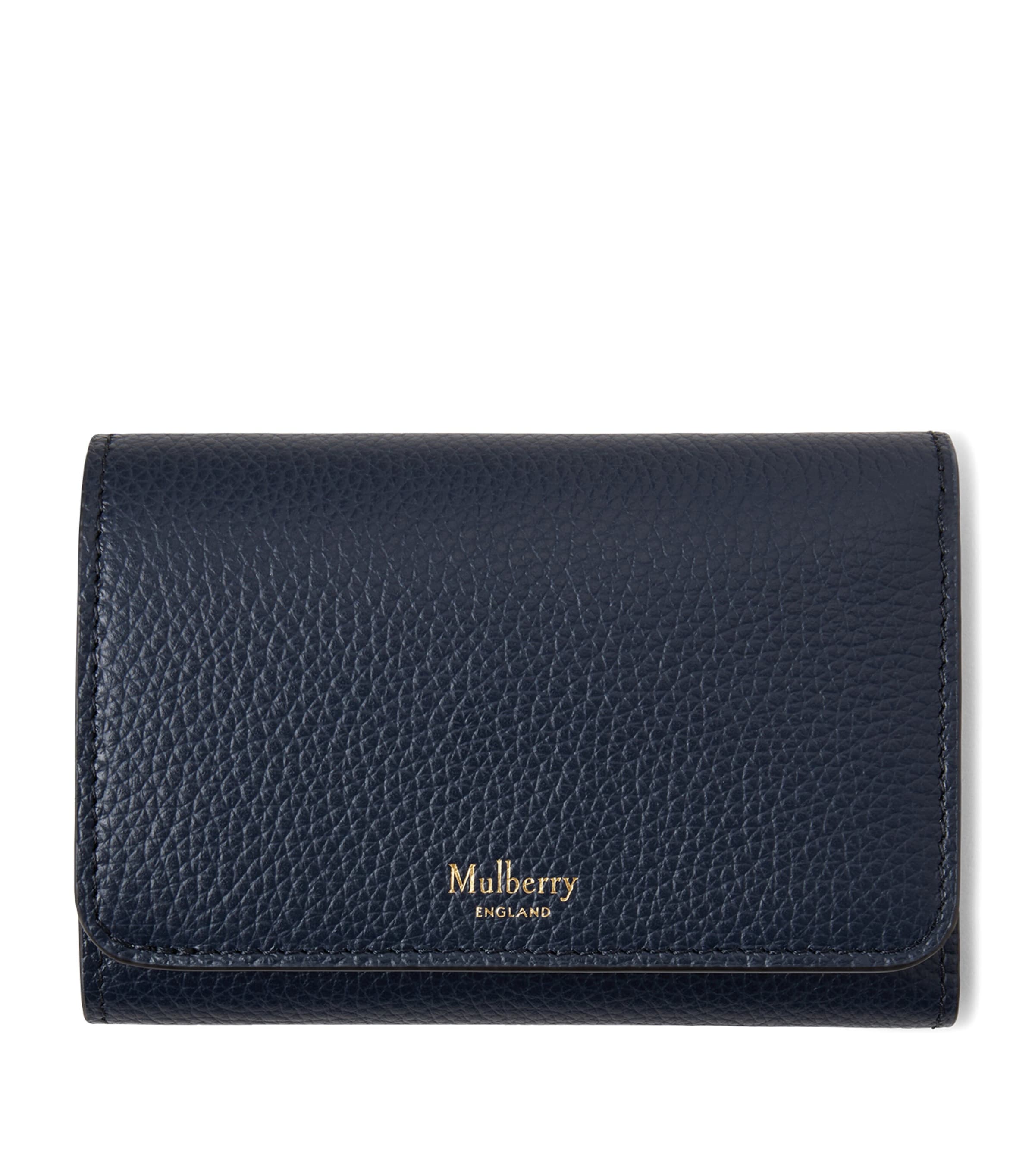 Mulberry Small Leather Continental Trifold Wallet Night Sky