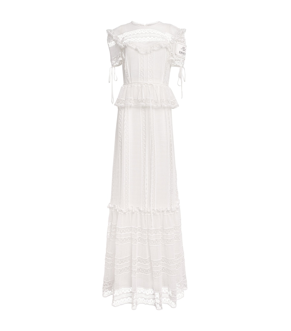 Cotton Lace Ruffle Gown