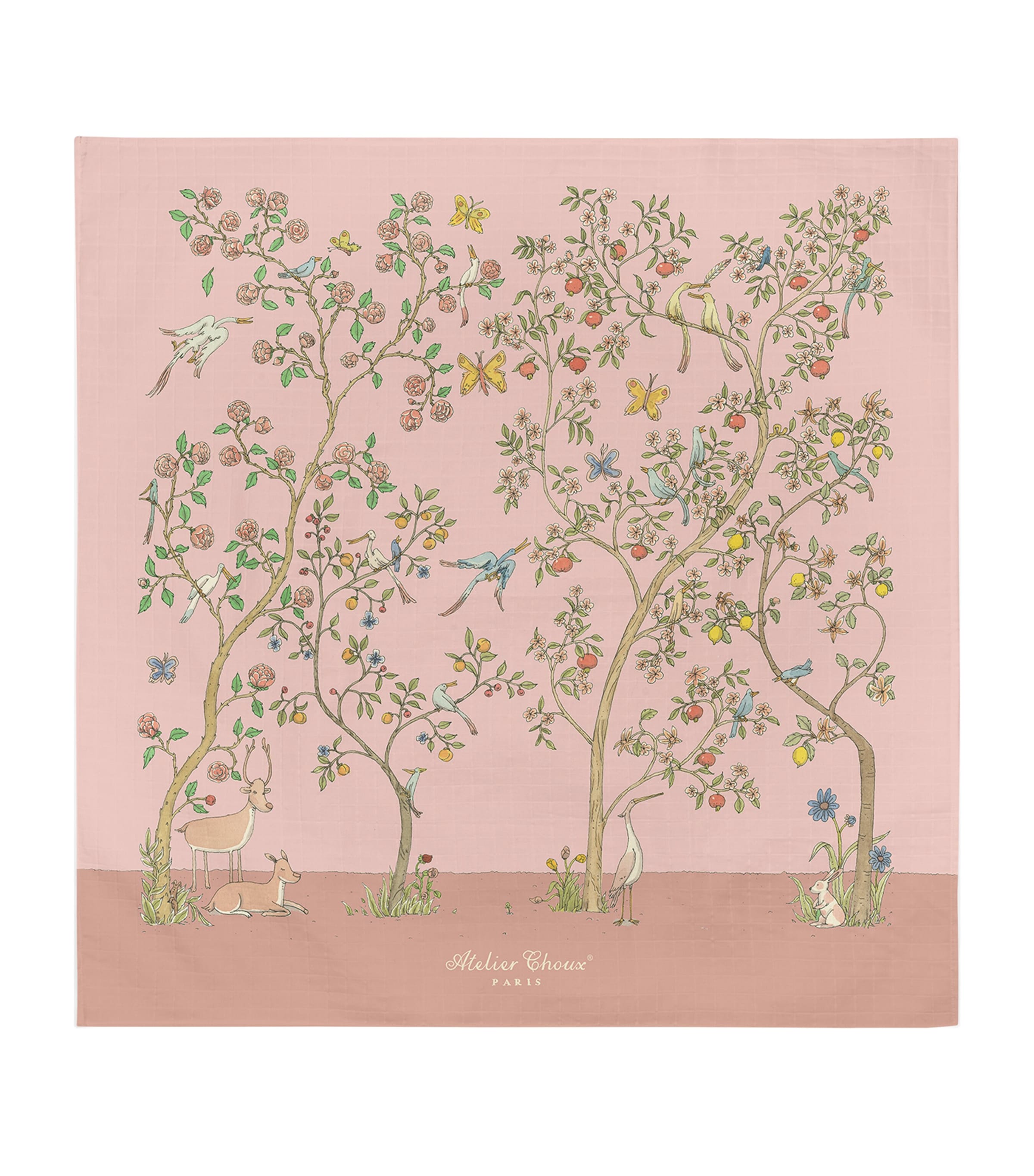 Atelier Choux Cotton Bloom Swaddle Pink