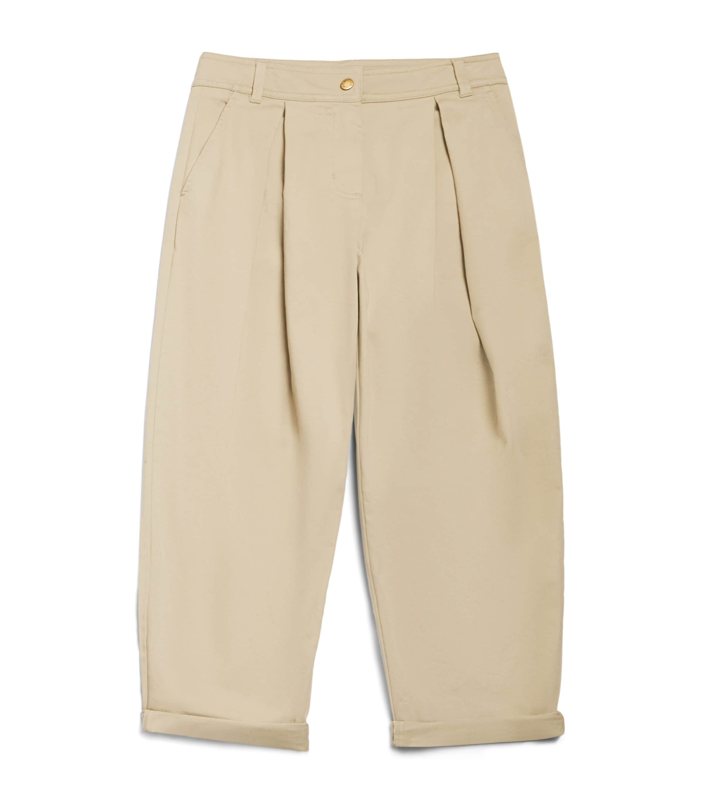 Stretch-Cotton Pleated Trousers (8-10 Years)