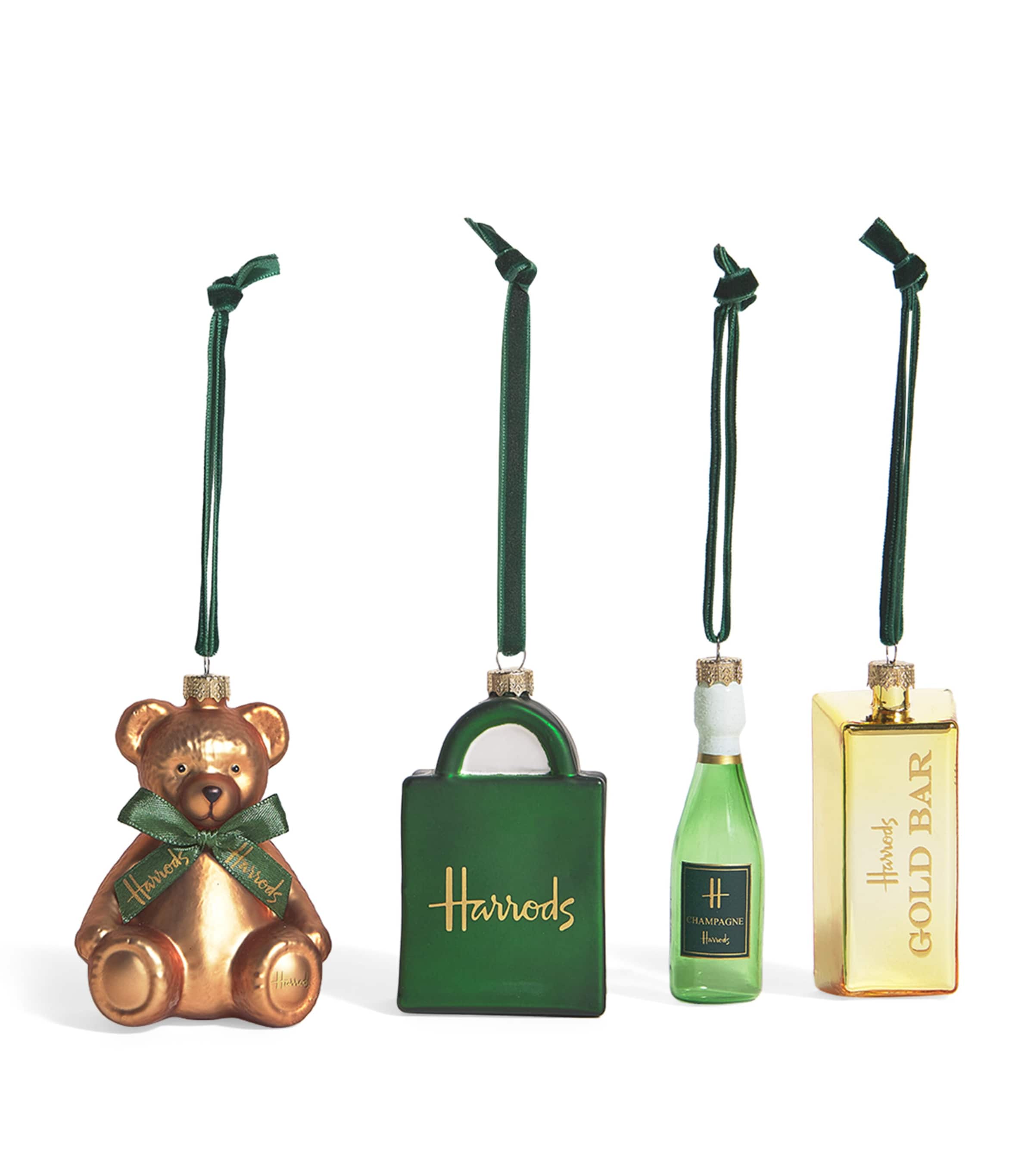 Harrods Glass-Blown Heritage Tree Decorations (Set of 4)