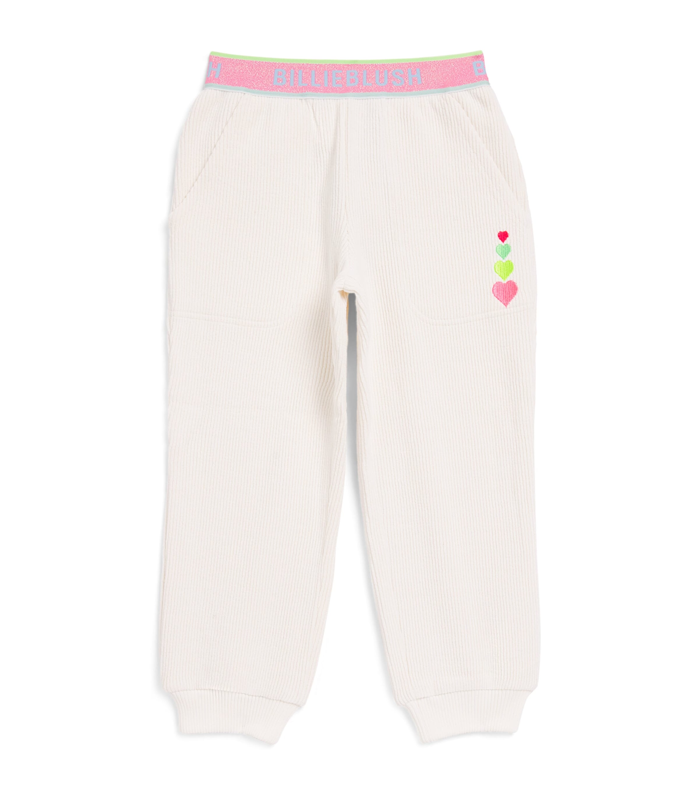 Billieblush Ribbed Embroidered Sweatpants (2-12 Years) Ivory
