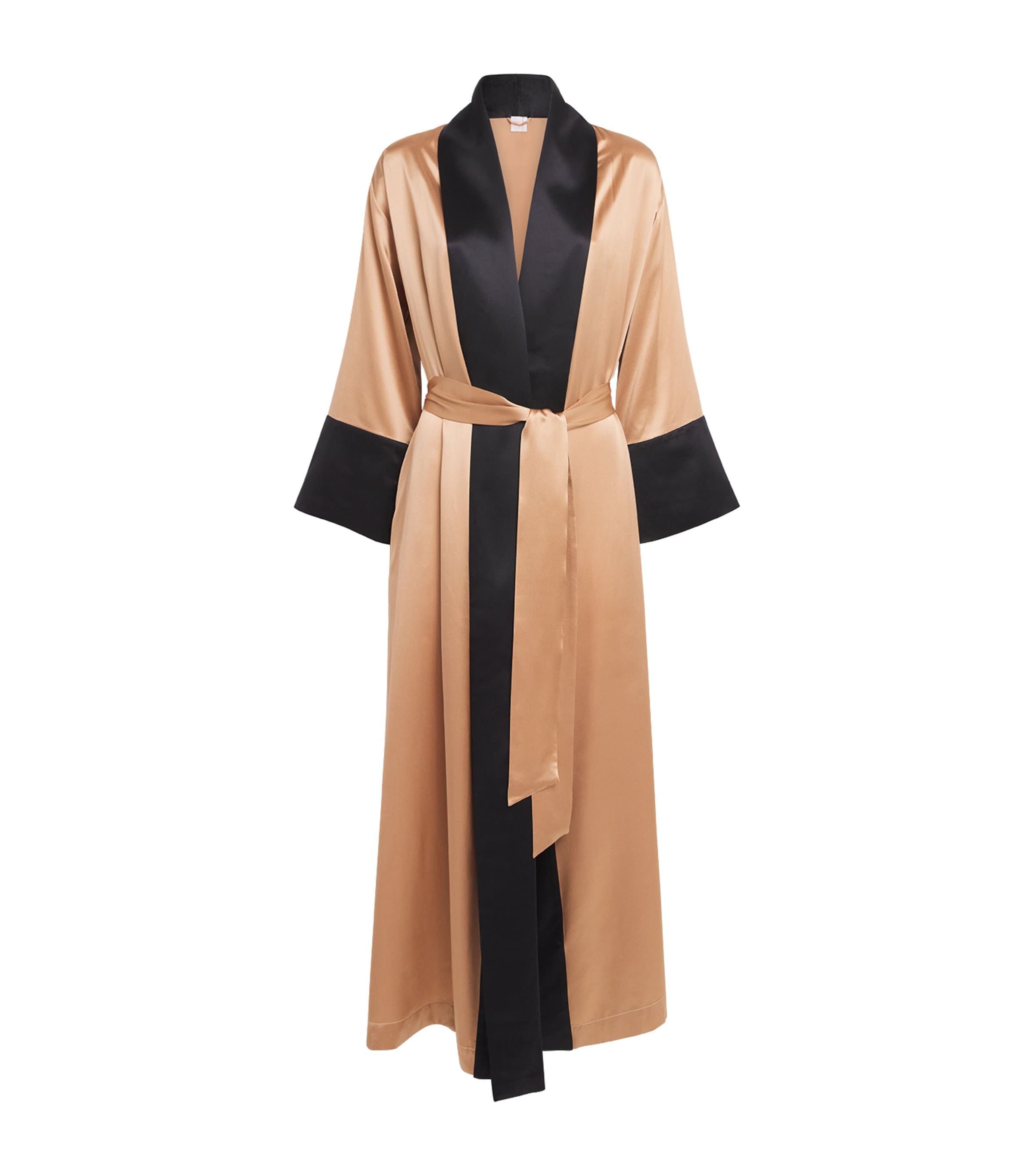 Loretta Caponi Womens Silk Porzia Long Robe Regio Crm Brle/black