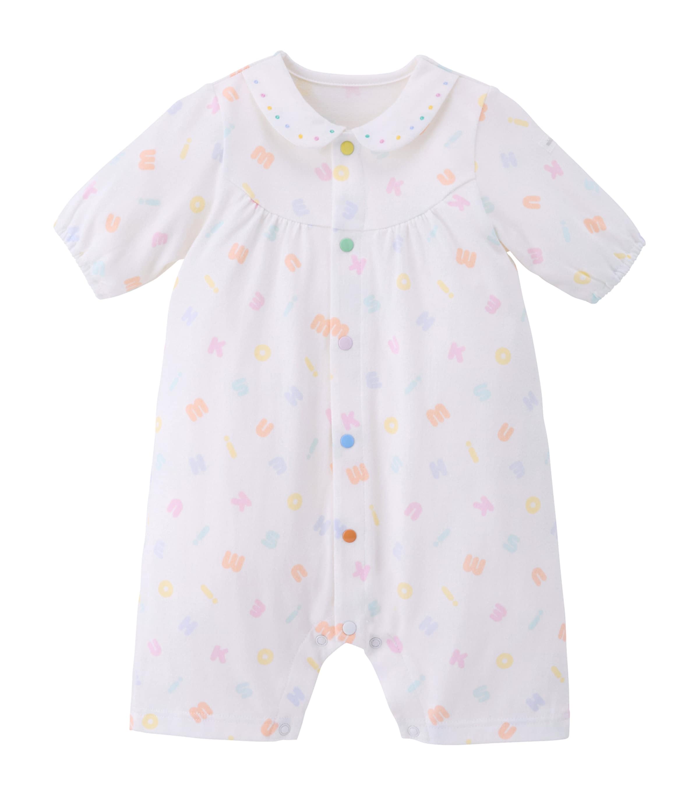 Cotton Letter Print Playsuit (1 Month)