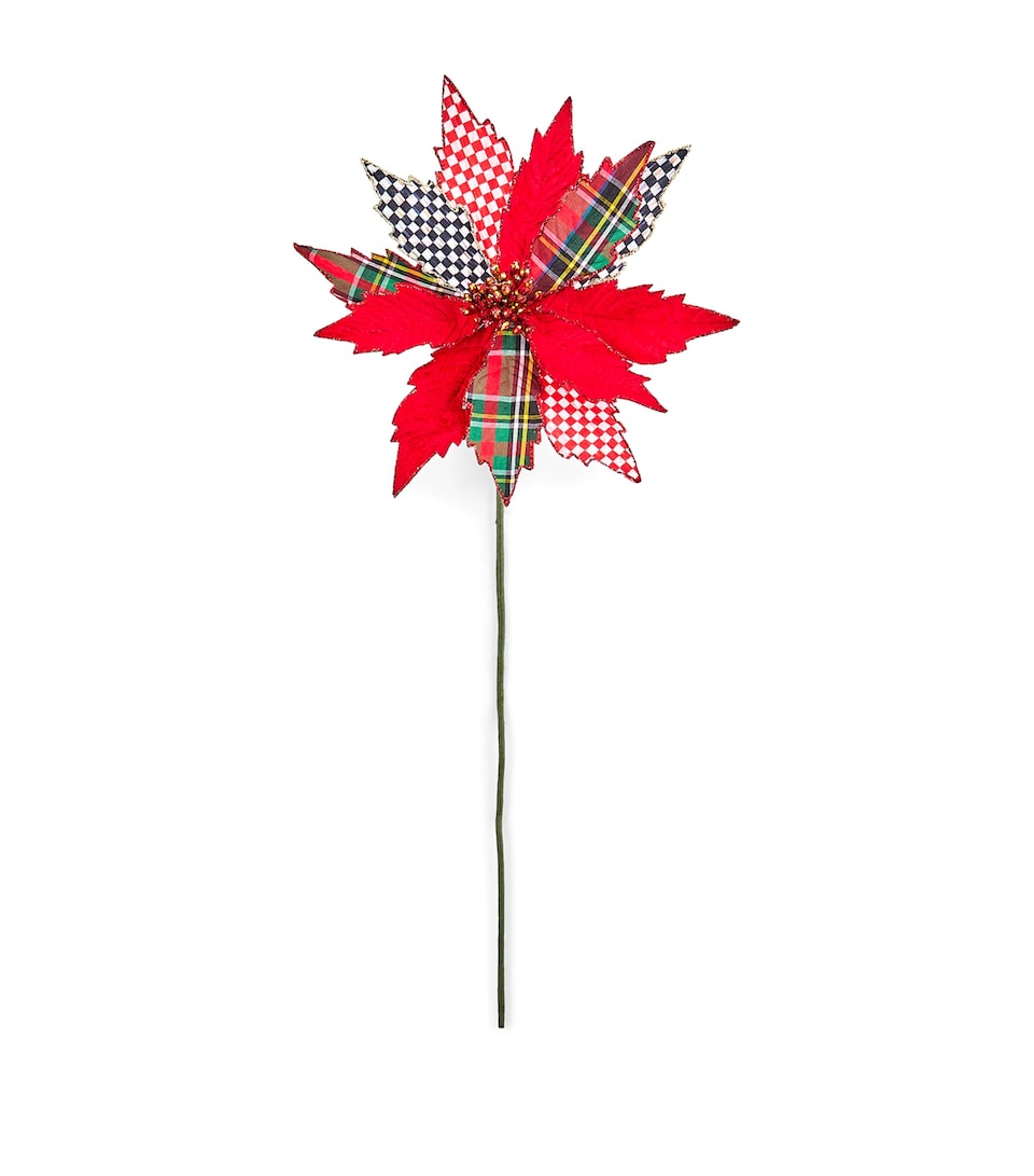 MacKenzie-Childs Timeless Tartan Poinsettia Stem Red