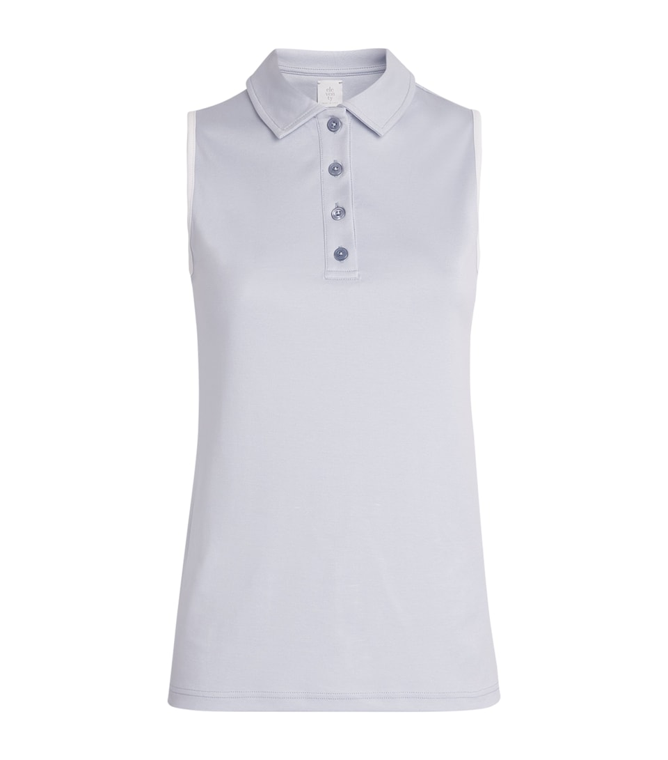 Eleventy Womens Cotton Sleeveless Polo Shirt Nuvola, Bianco