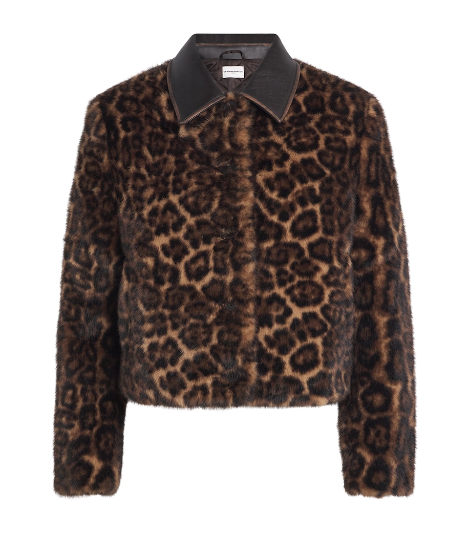 Faux Fur Leopard Bomber Jacket
