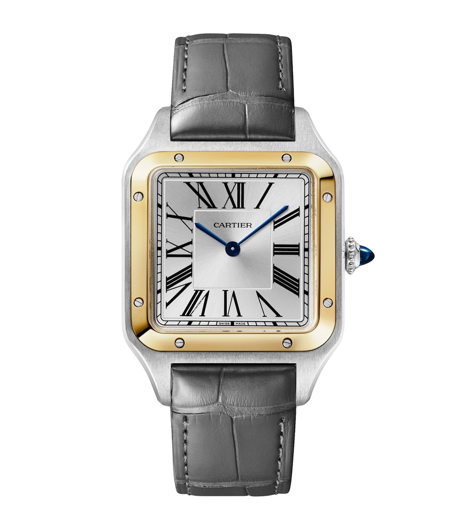 Cartier Large Stainless Steel and Yellow Gold Santos-Dumont Watch 31.4mm Steel + Yellow Gold