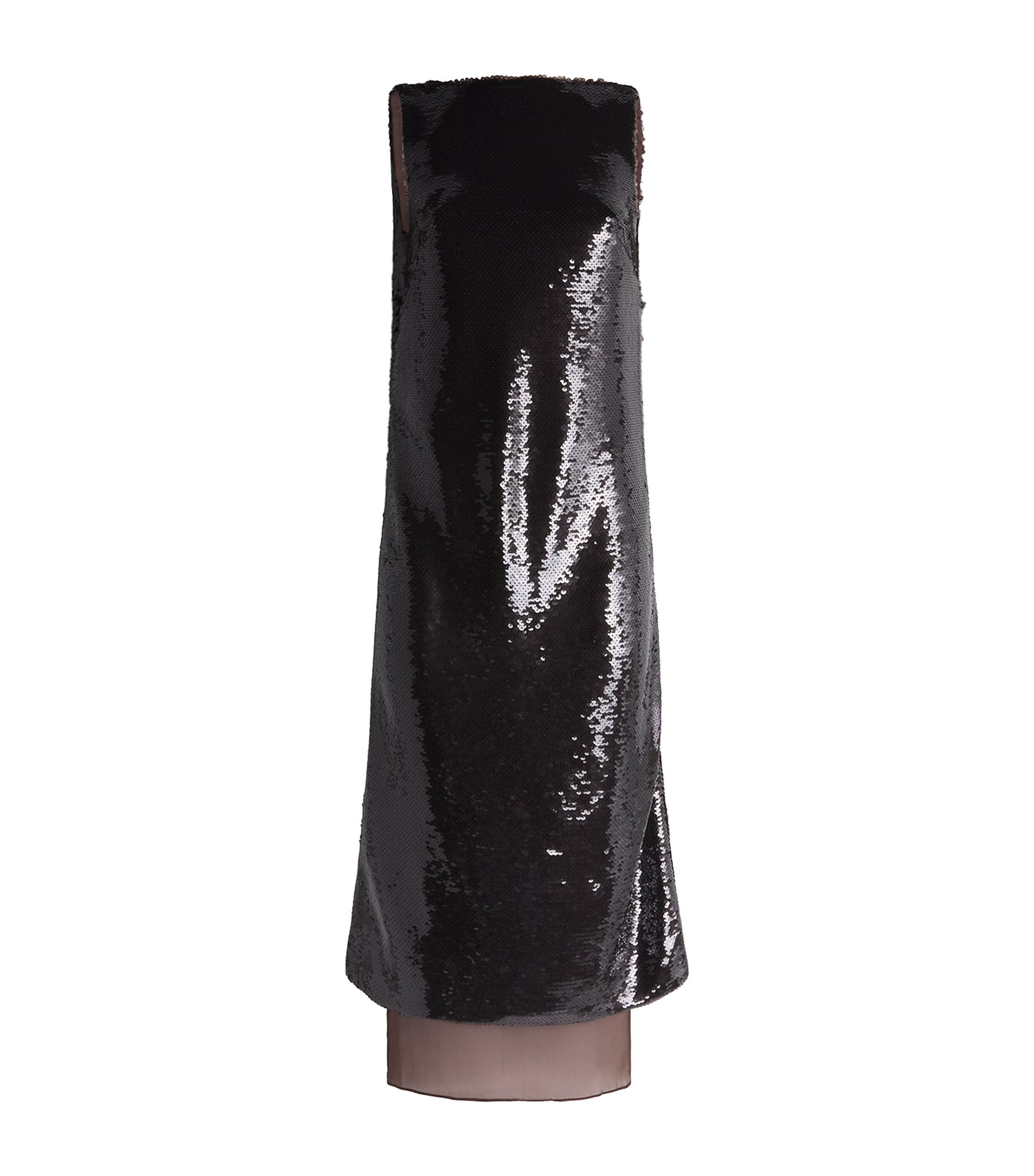 ESSE Studios Womens Sequin Luminessa Midi Dress Espresso