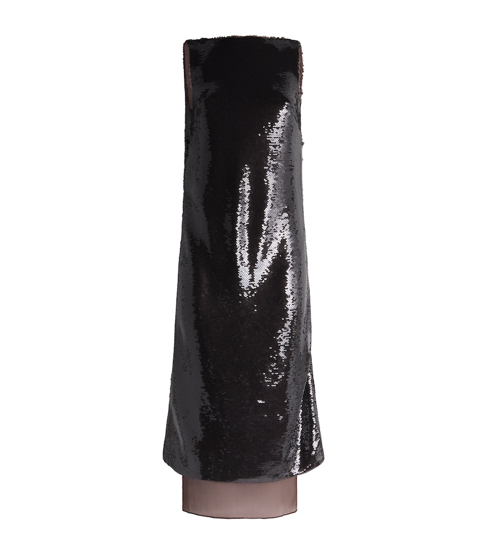 ESSE Studios Womens Sequin Luminessa Midi Dress Espresso