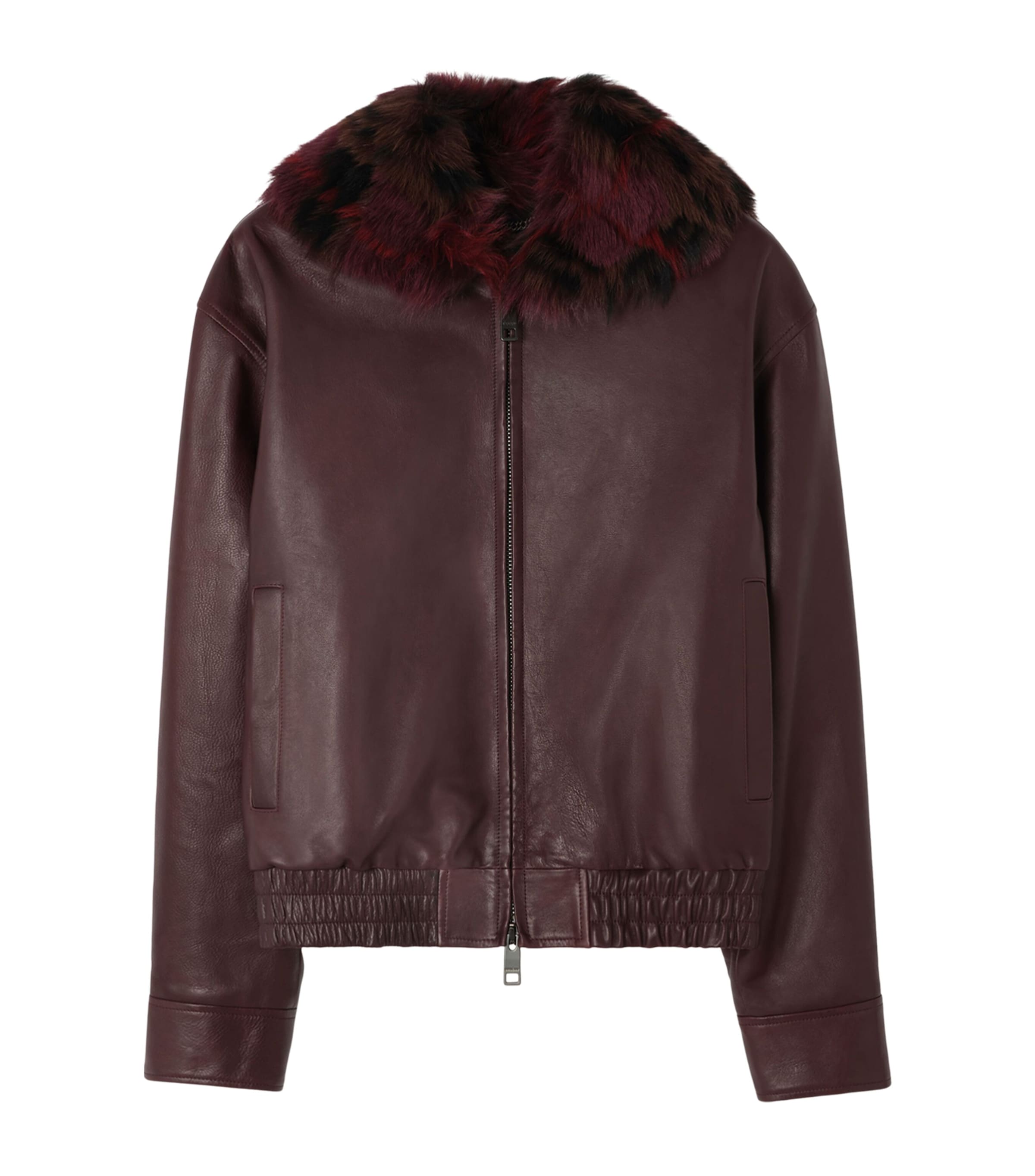 Burberry Mens Leather Latchford Jacket Bordeaux