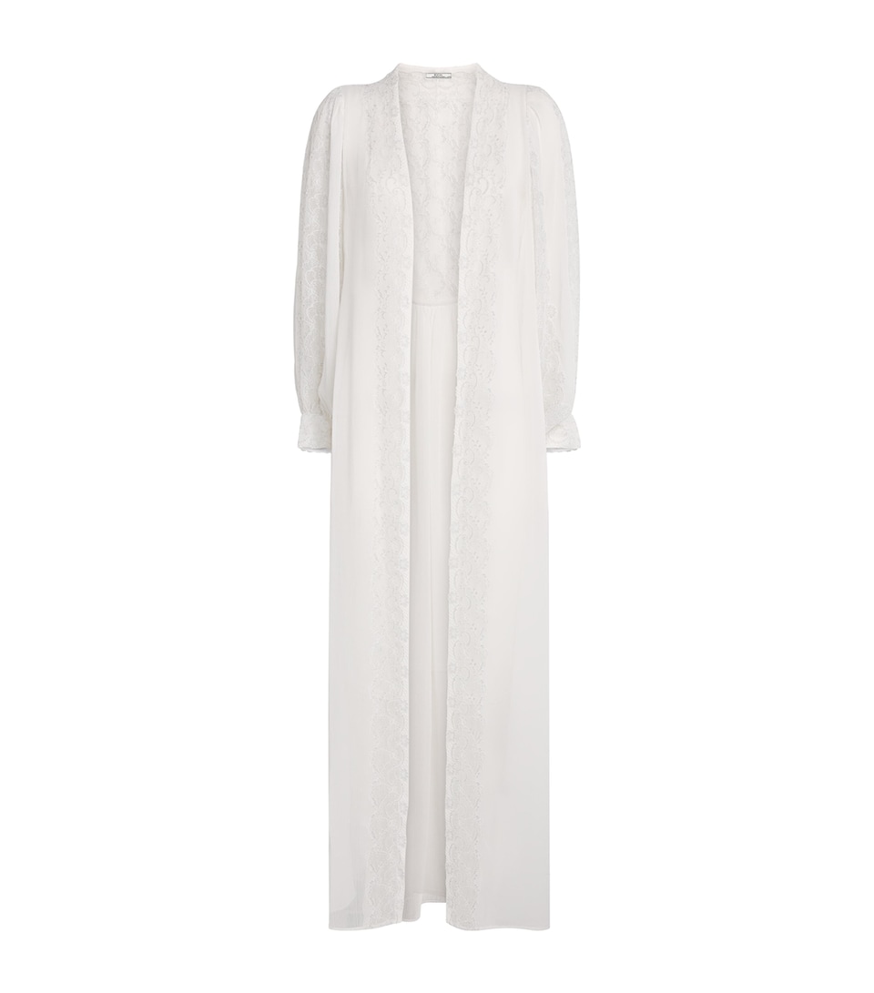 Chiffon Lace-Trim Ora Robe (XS/S)