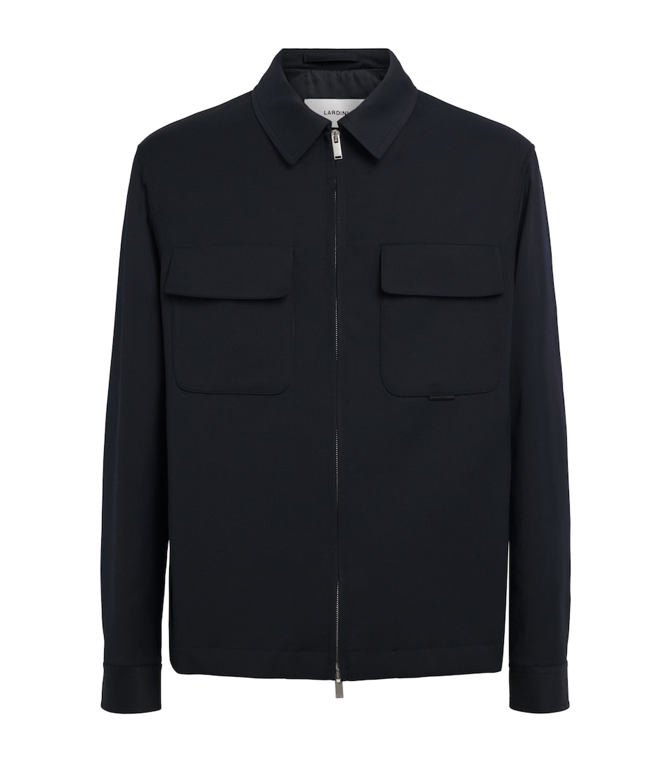 Lardini Mens Cotton 2-Way Zip Jacket Navy