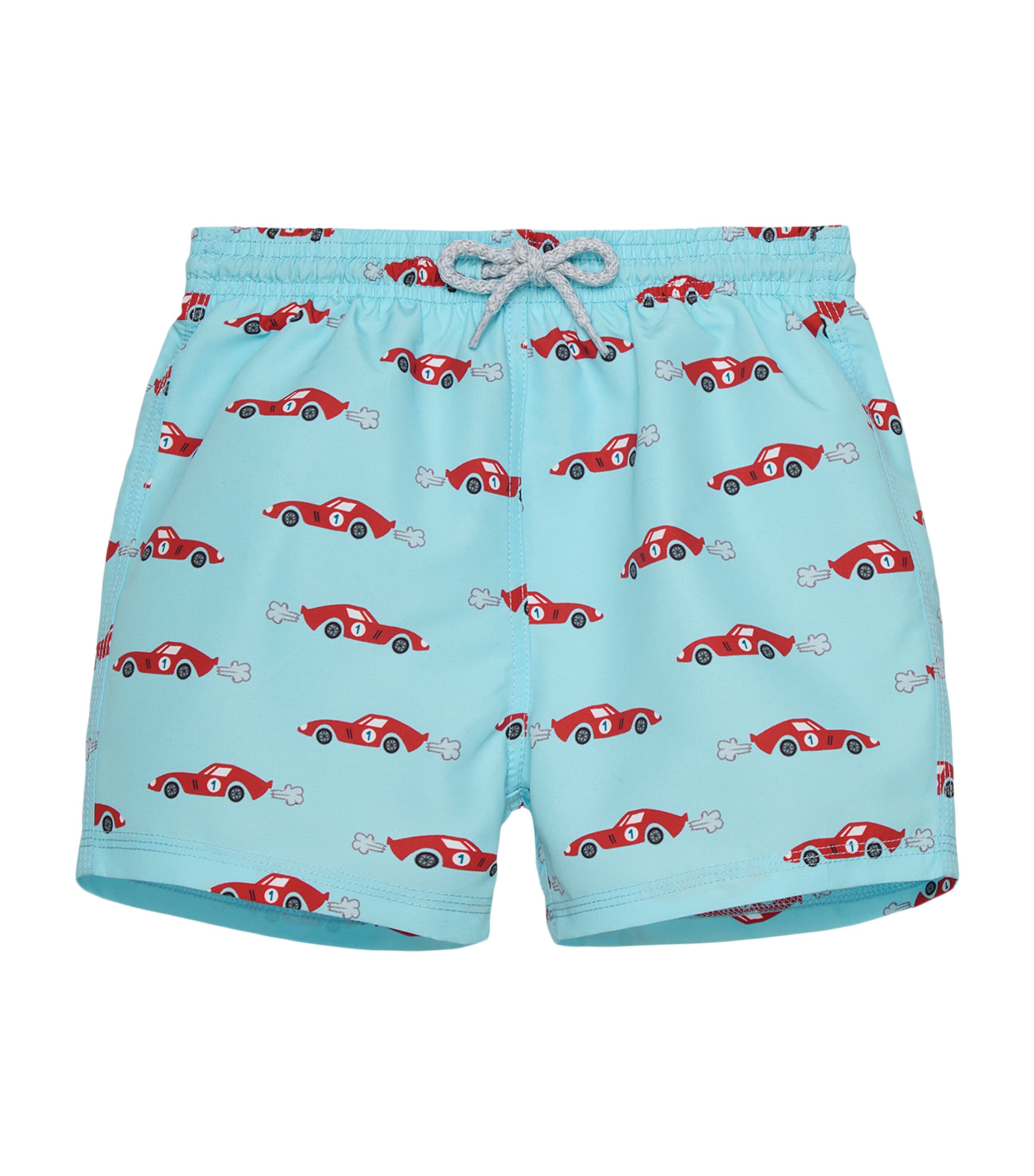 Trotters Car Print Sebastian Swim Shorts (6-11 Years) Pale Blue/car