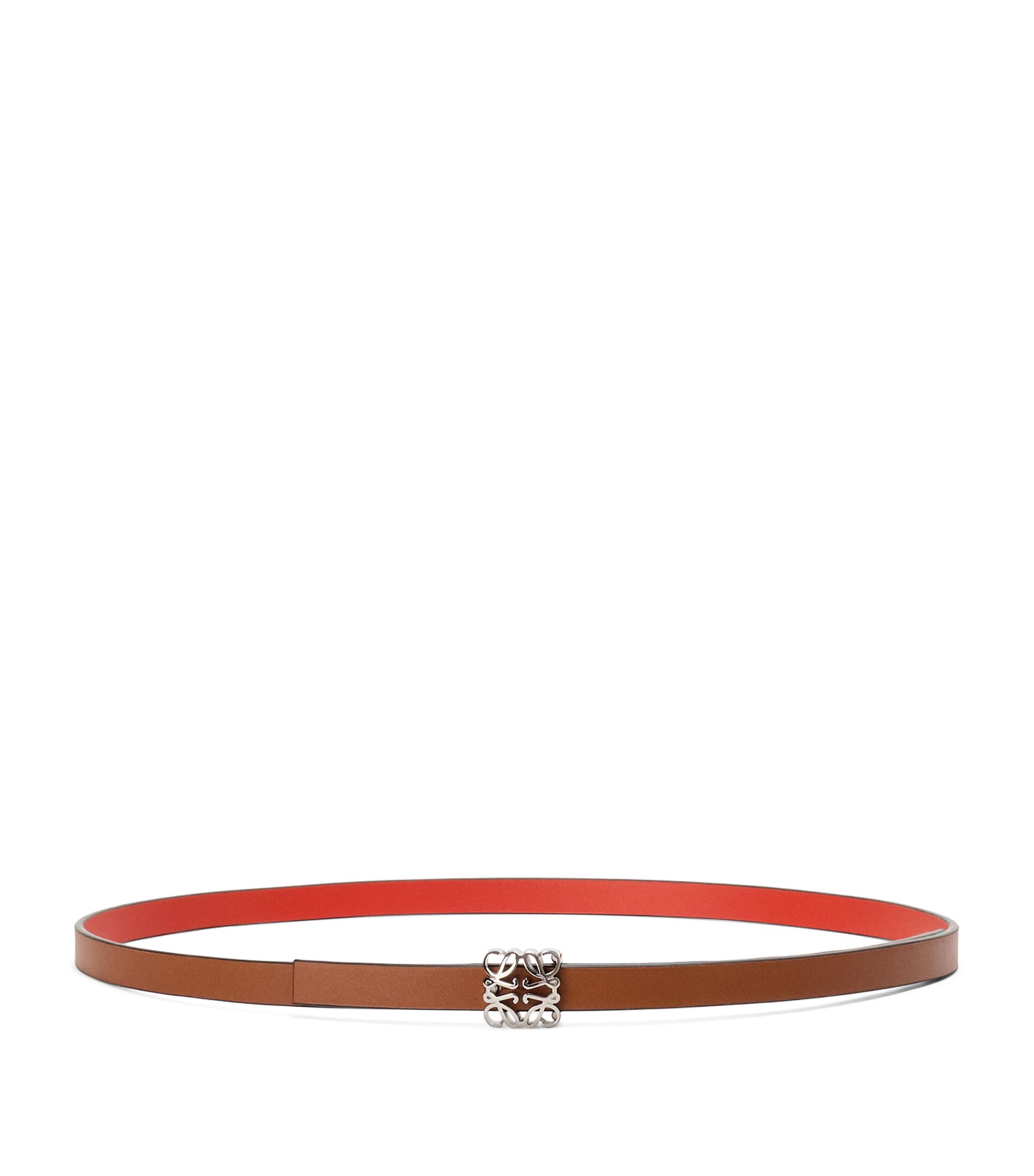 LOEWE Leather Reversible Anagram Bombé Belt Sunrise Orange