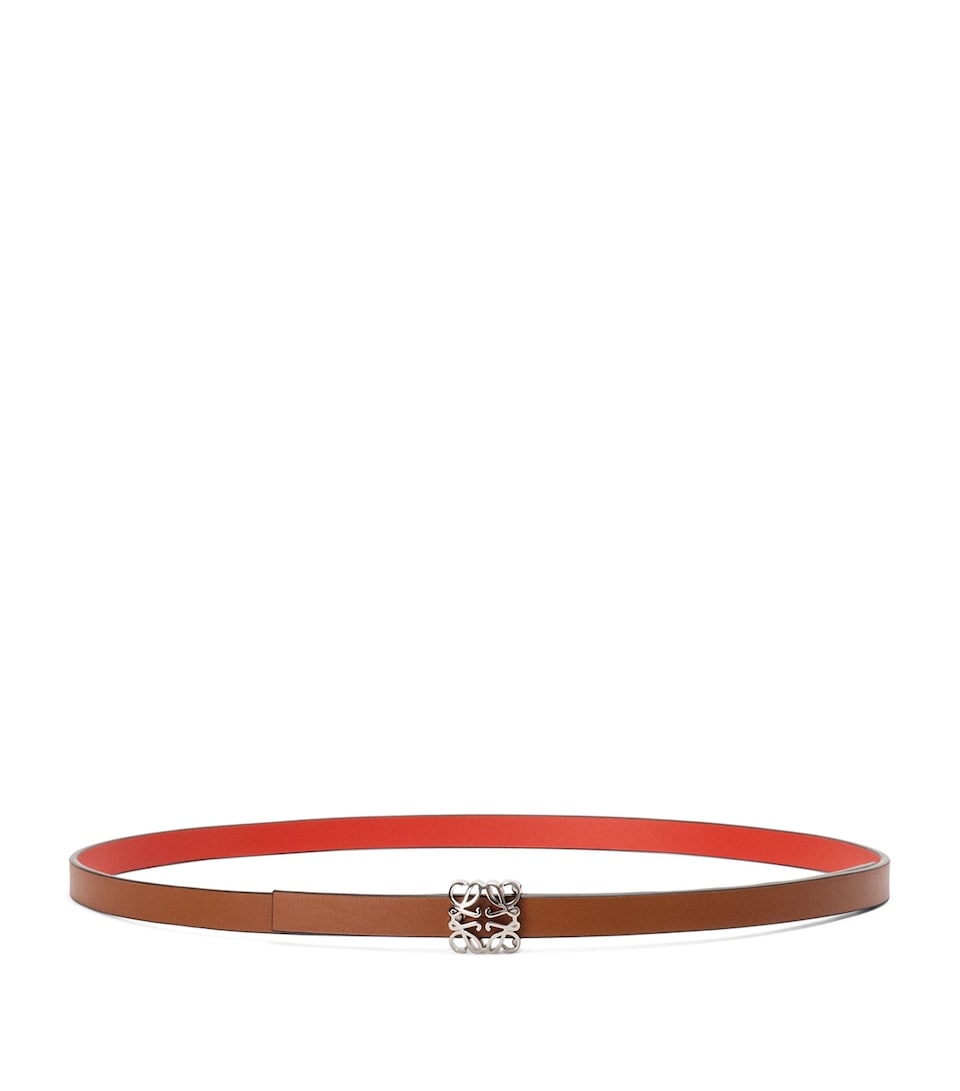 LOEWE Leather Reversible Anagram Bombé Belt Sunrise Orange