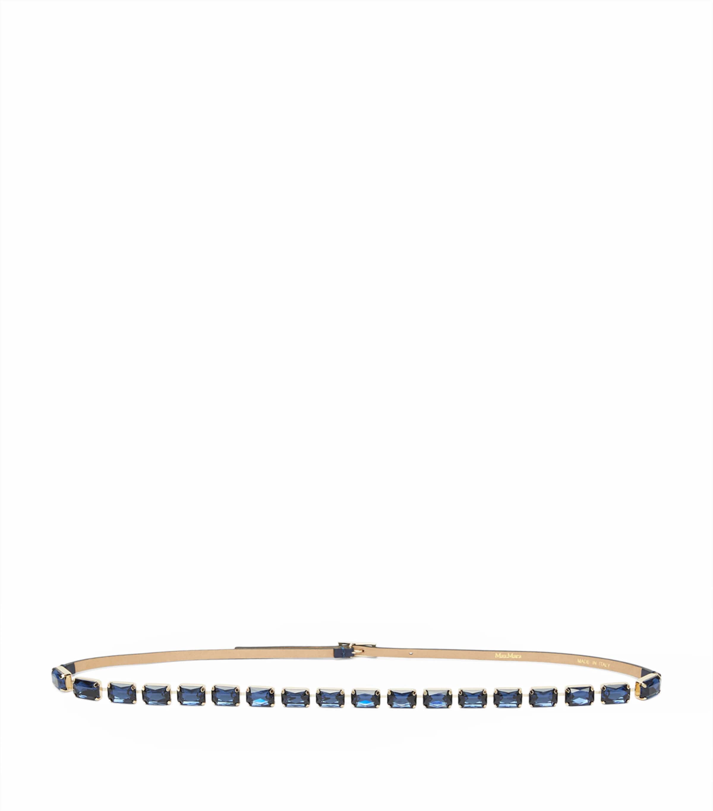 Max Mara Leather Jewelled Belt Ultramarine
